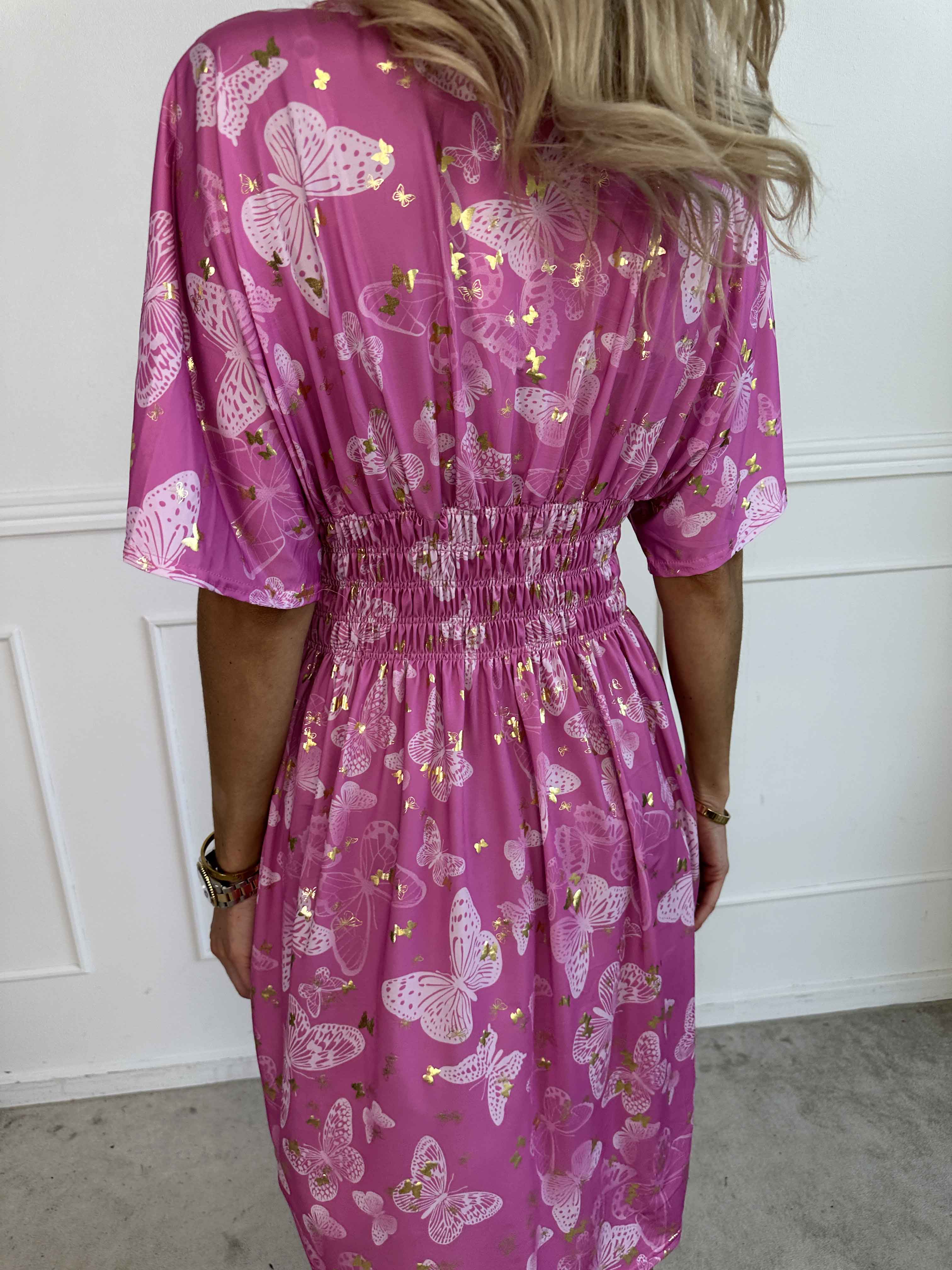 Pams Butterfly Short - Elastisk kjole med sommerfugleprint