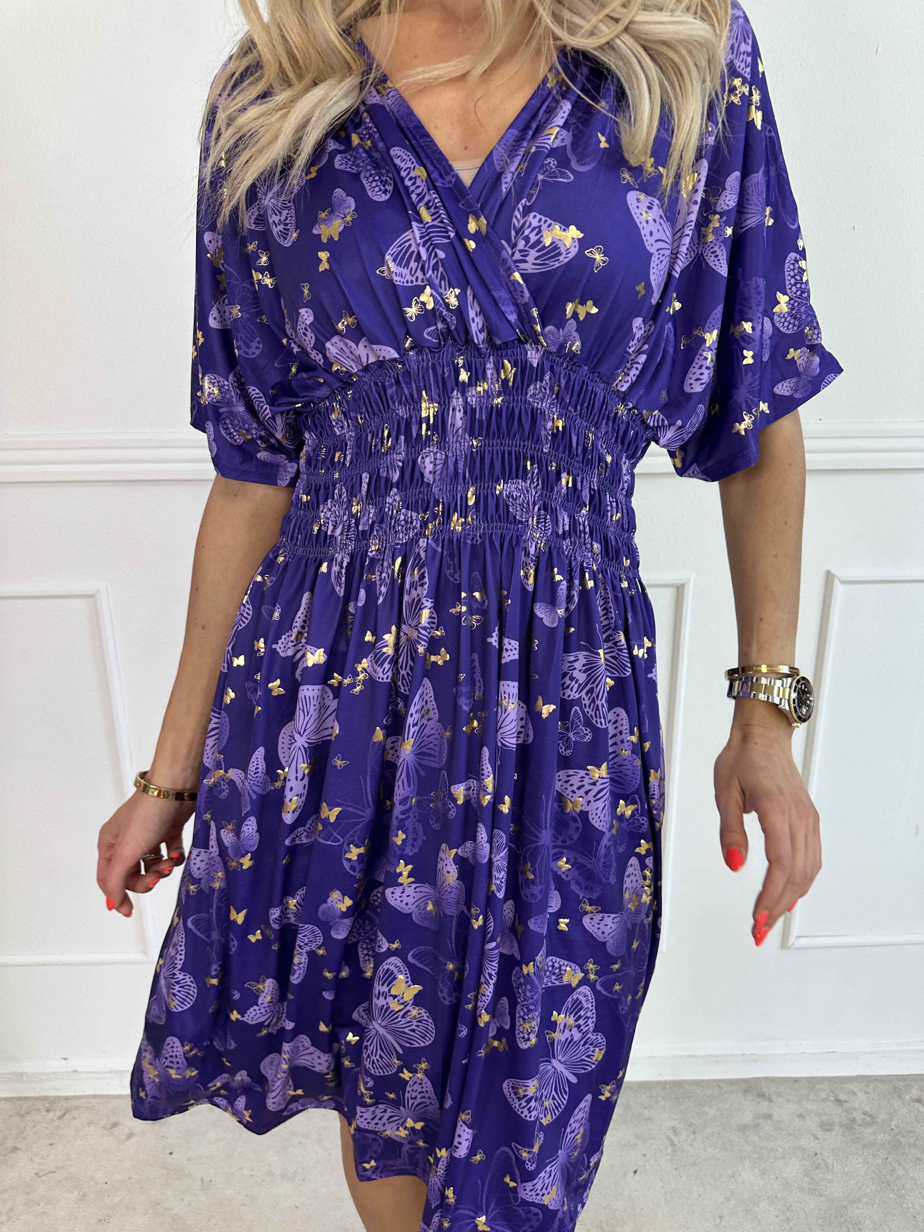 Pams Butterfly Short - Elastisk kjole med sommerfugleprint