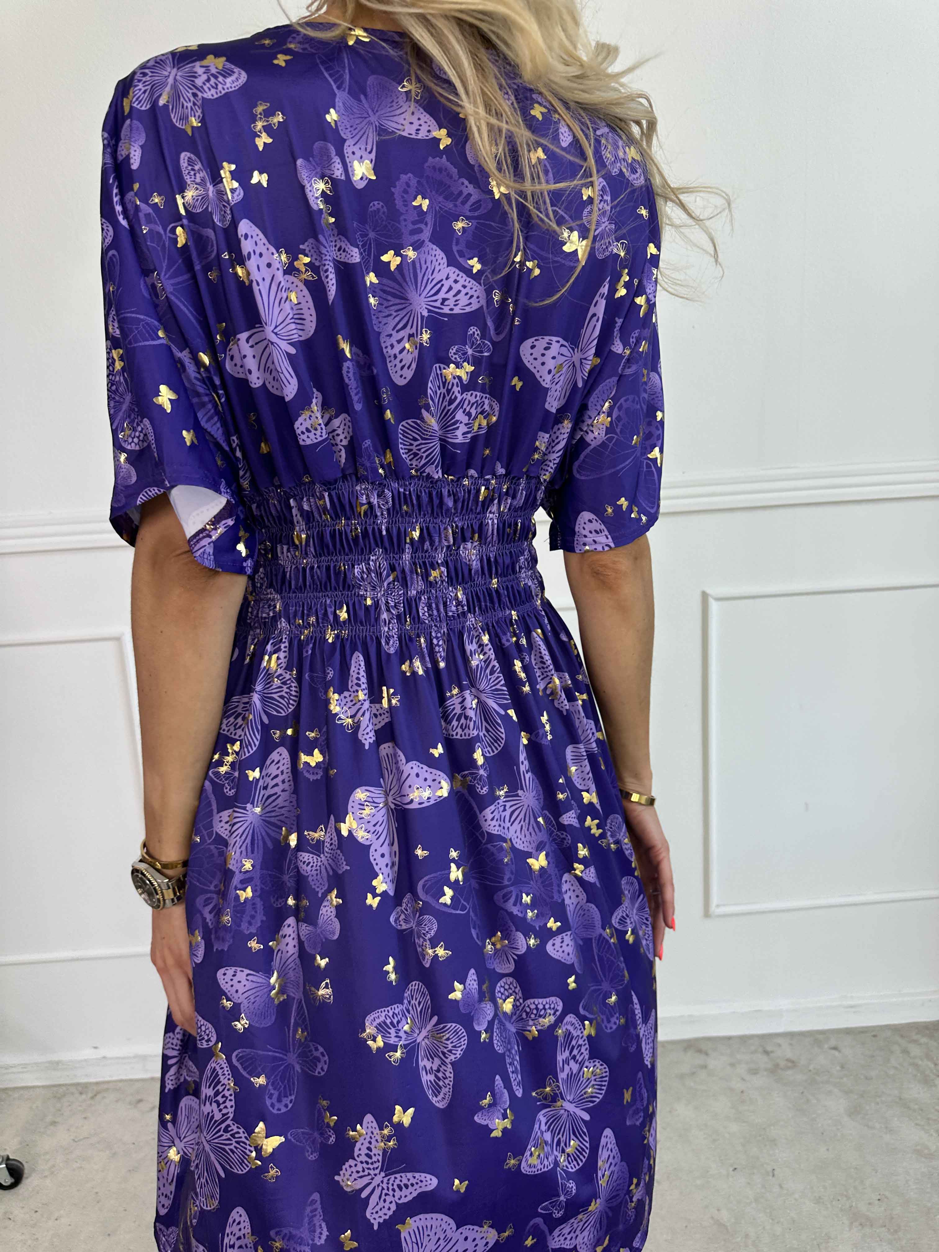 Pams Butterfly Short - Elastisk kjole med sommerfugleprint