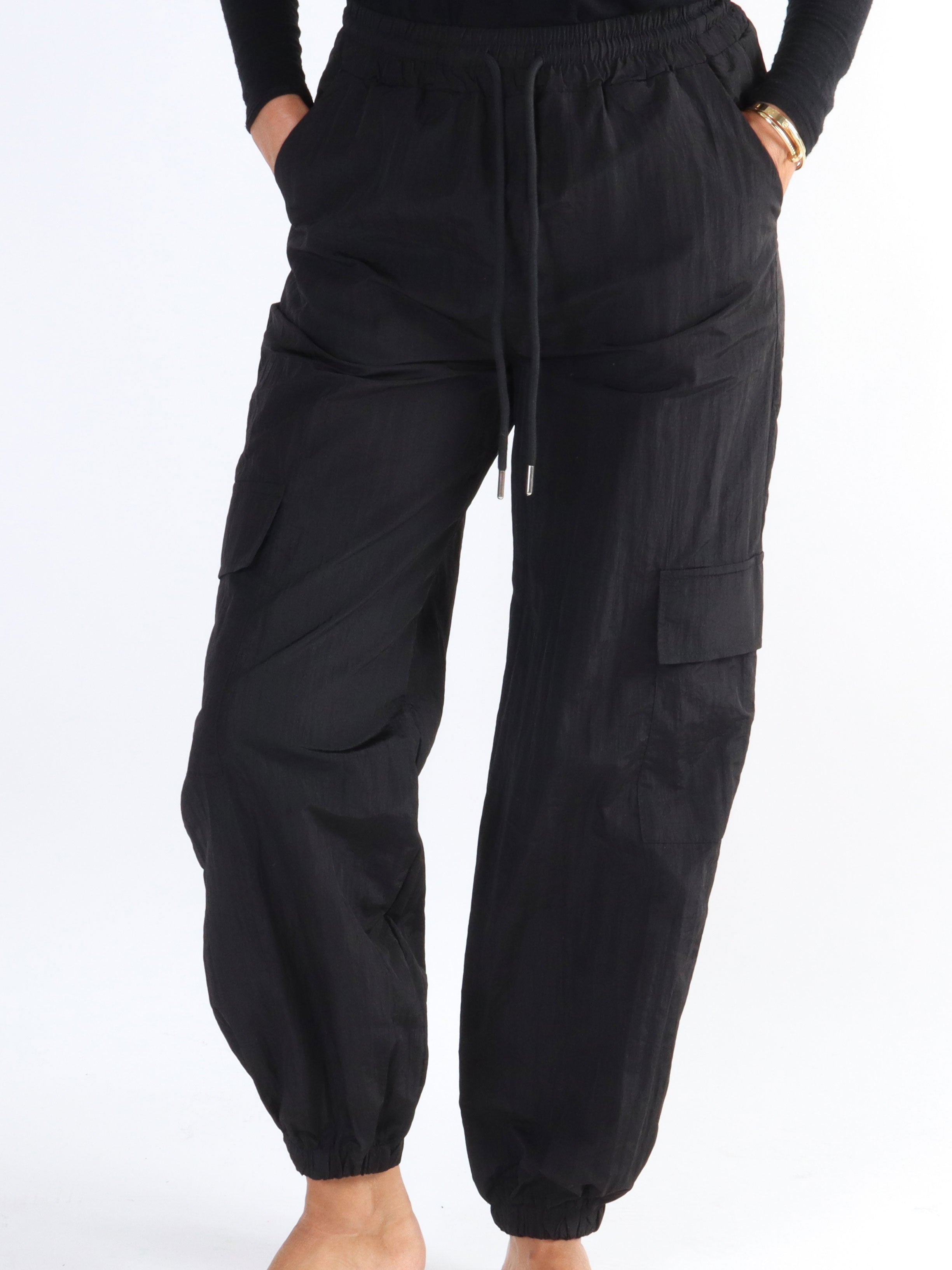 Galina - Fede cargo bukser med elastikkant i livet