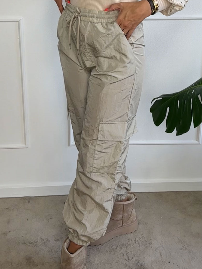 Galina - Fede cargo bukser med elastikkant i livet