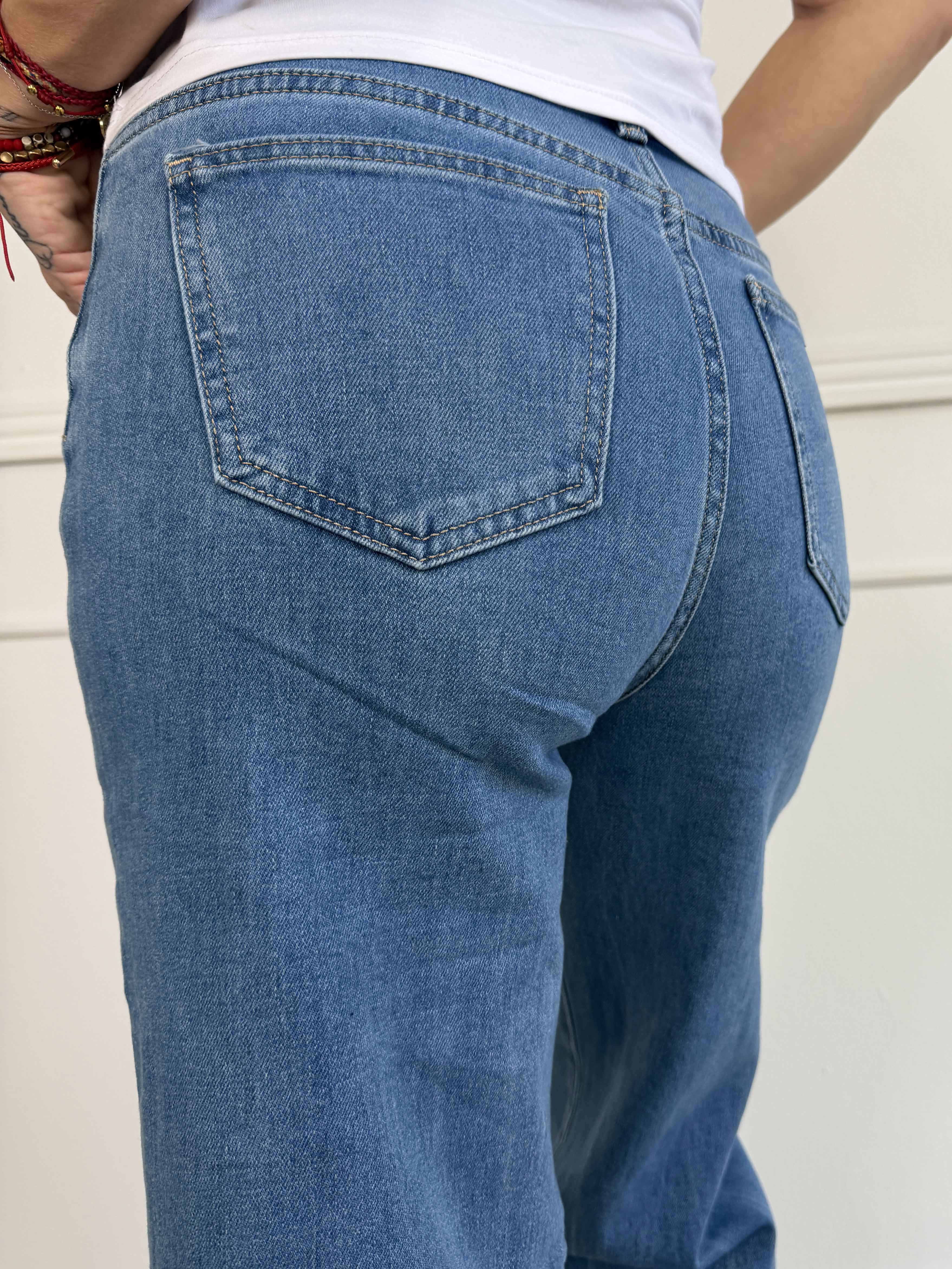 Gerdi - Wide leg jeans med fine sløjfe detaljer