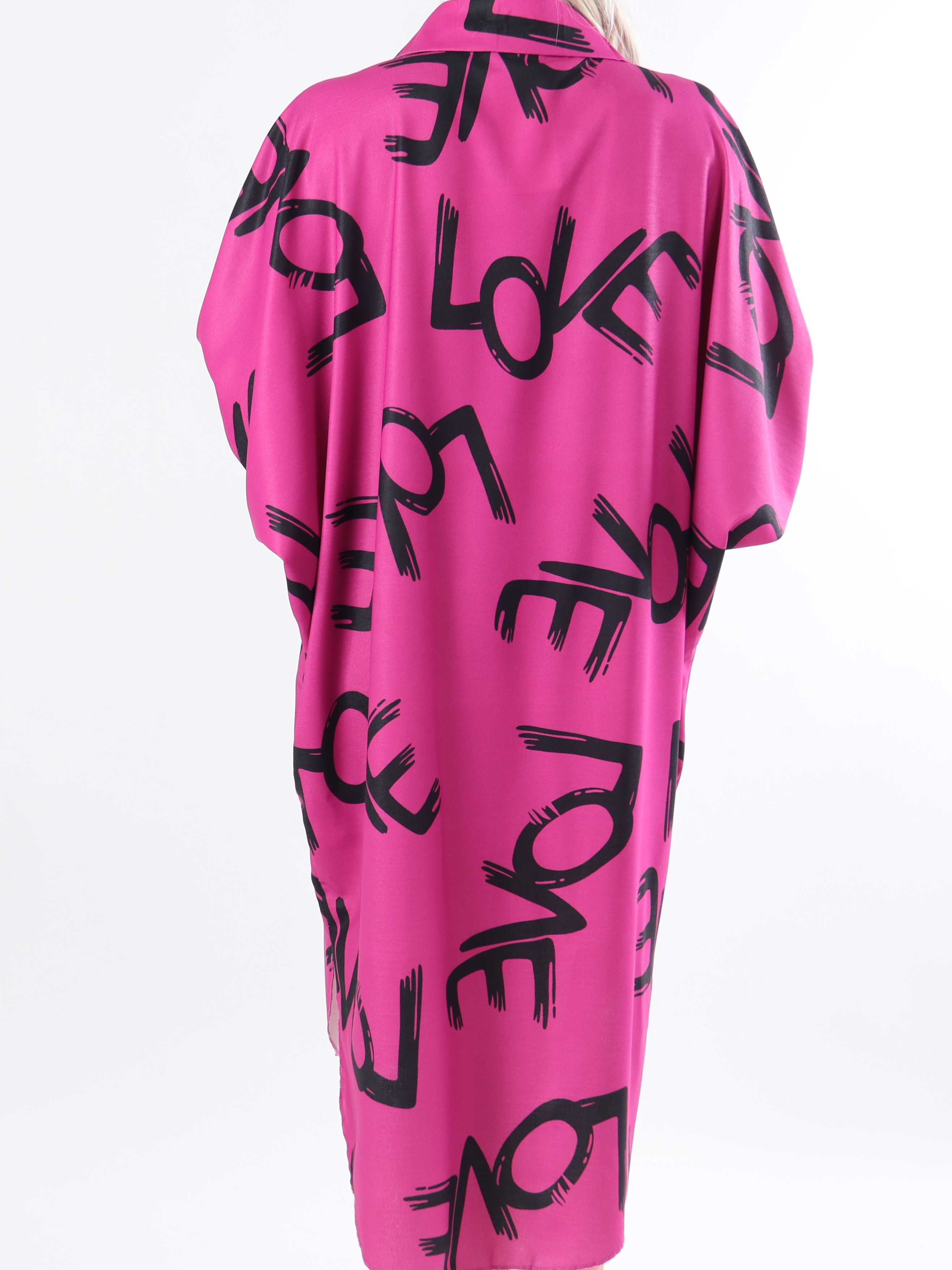 Havana - Plus size skjortekjole med love stående