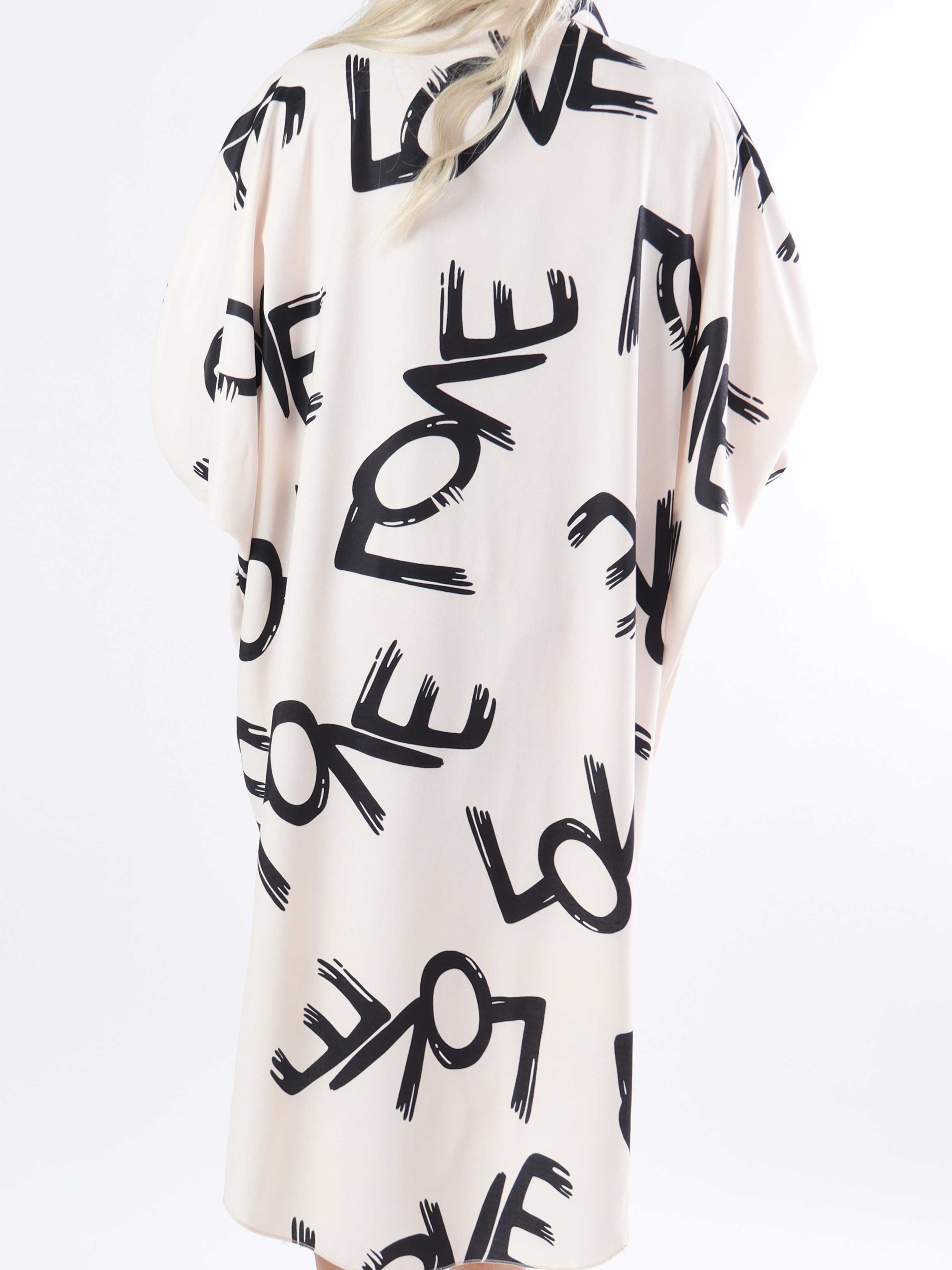Havana - Plus size skjortekjole med love stående