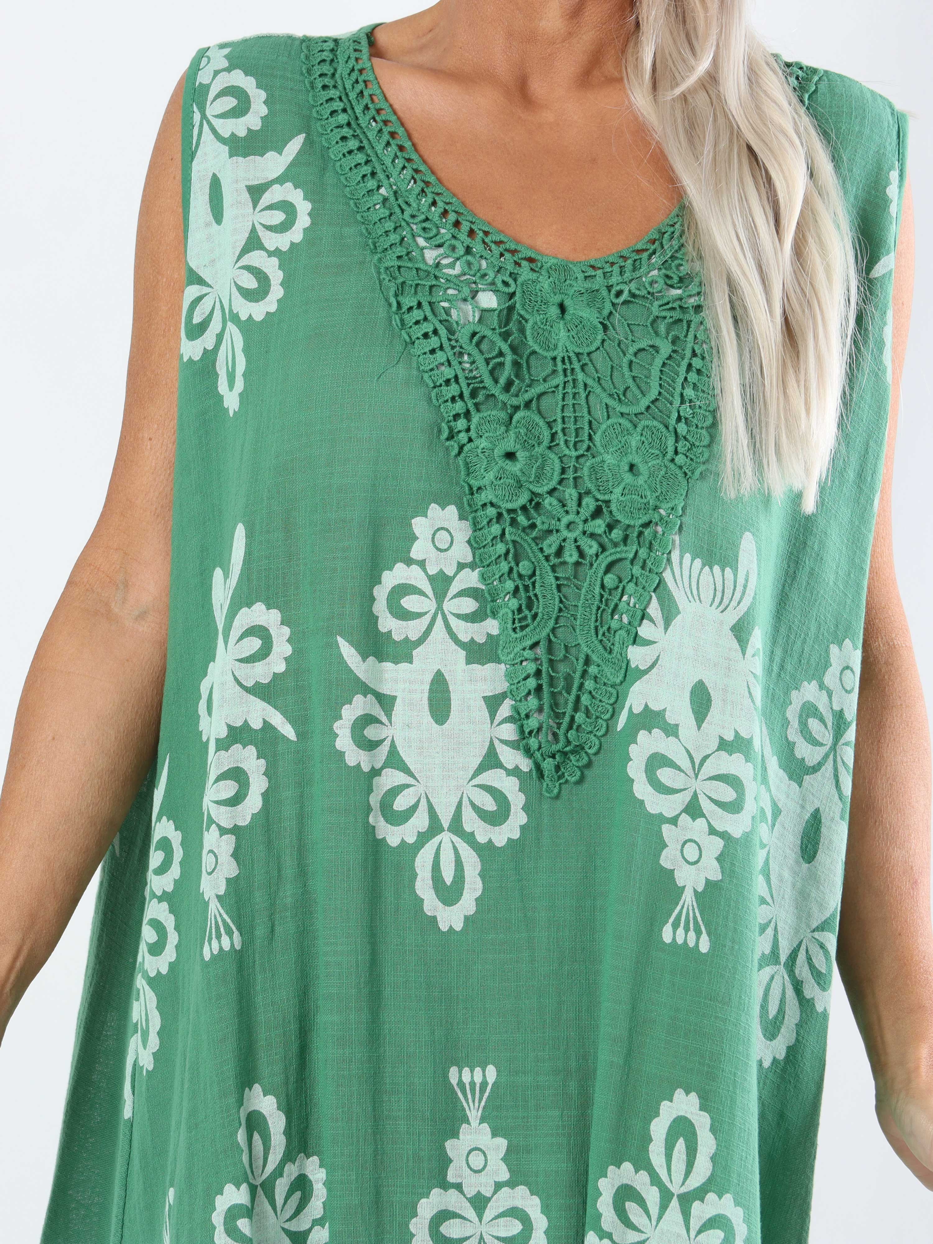 Tanzania - Smuk plus size bomuldskjole i hørlignende stof