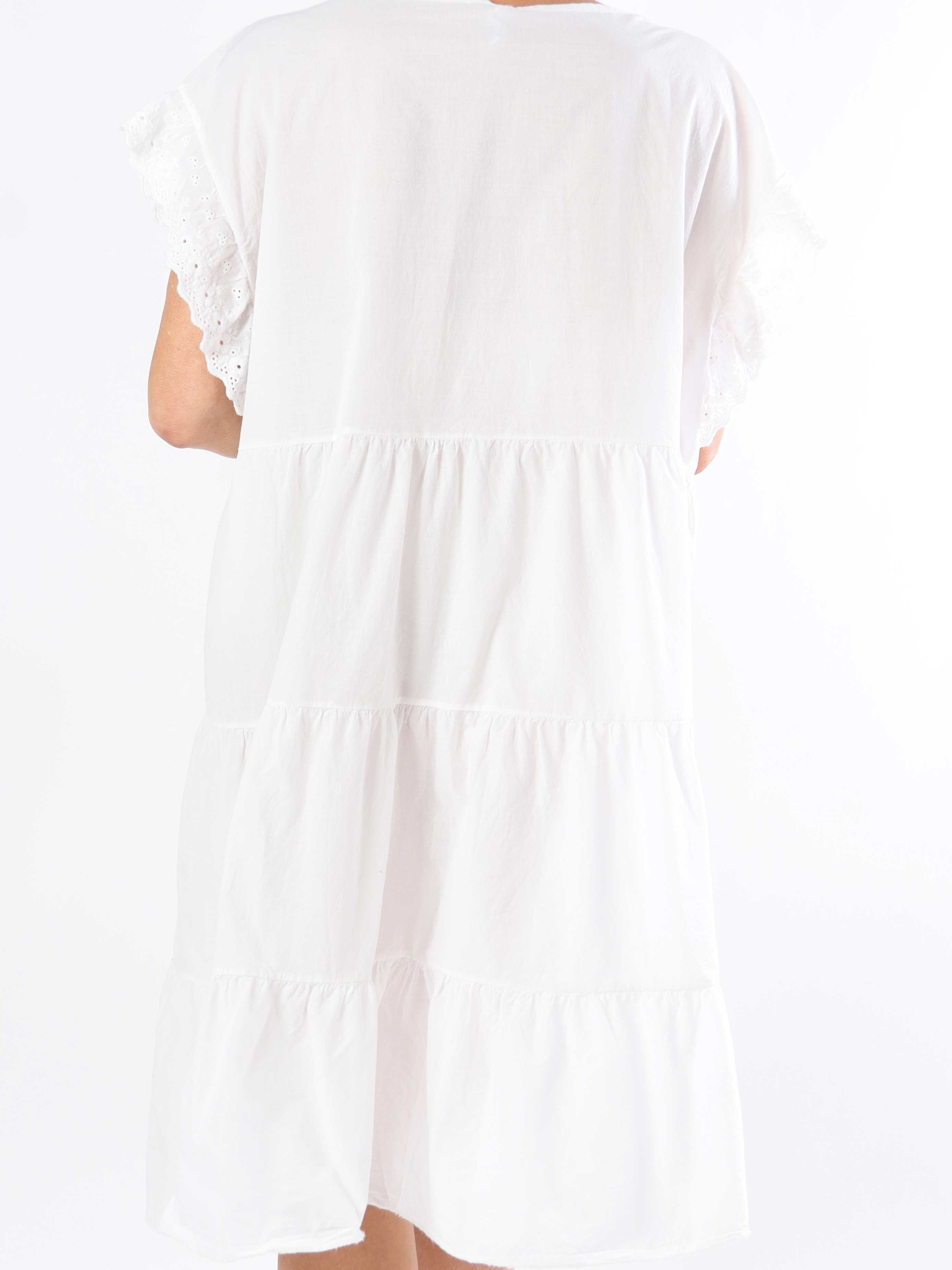 Canada - Sød plus size bomuldskjole med flæseærmer