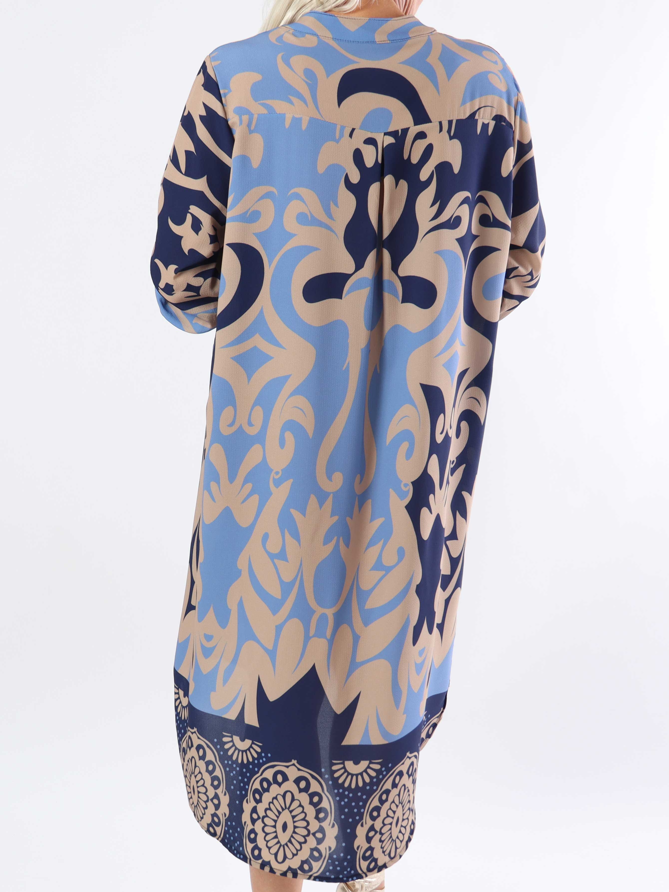 Vanesa Boheme Dress - Let og luftig mønstret plus size kjole i viskose