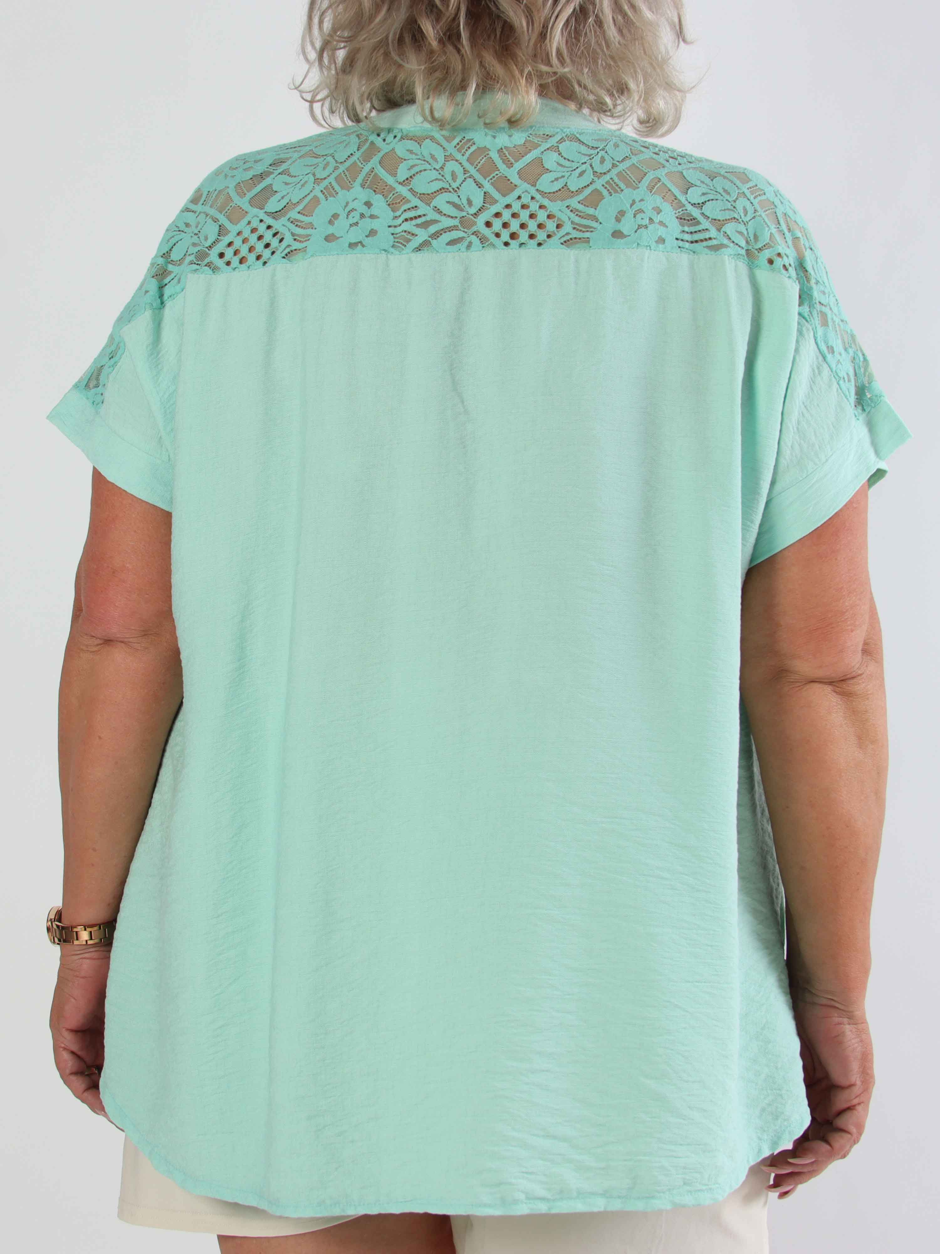 Galene - Sød plus size tunika i viskose med blondedetaljer