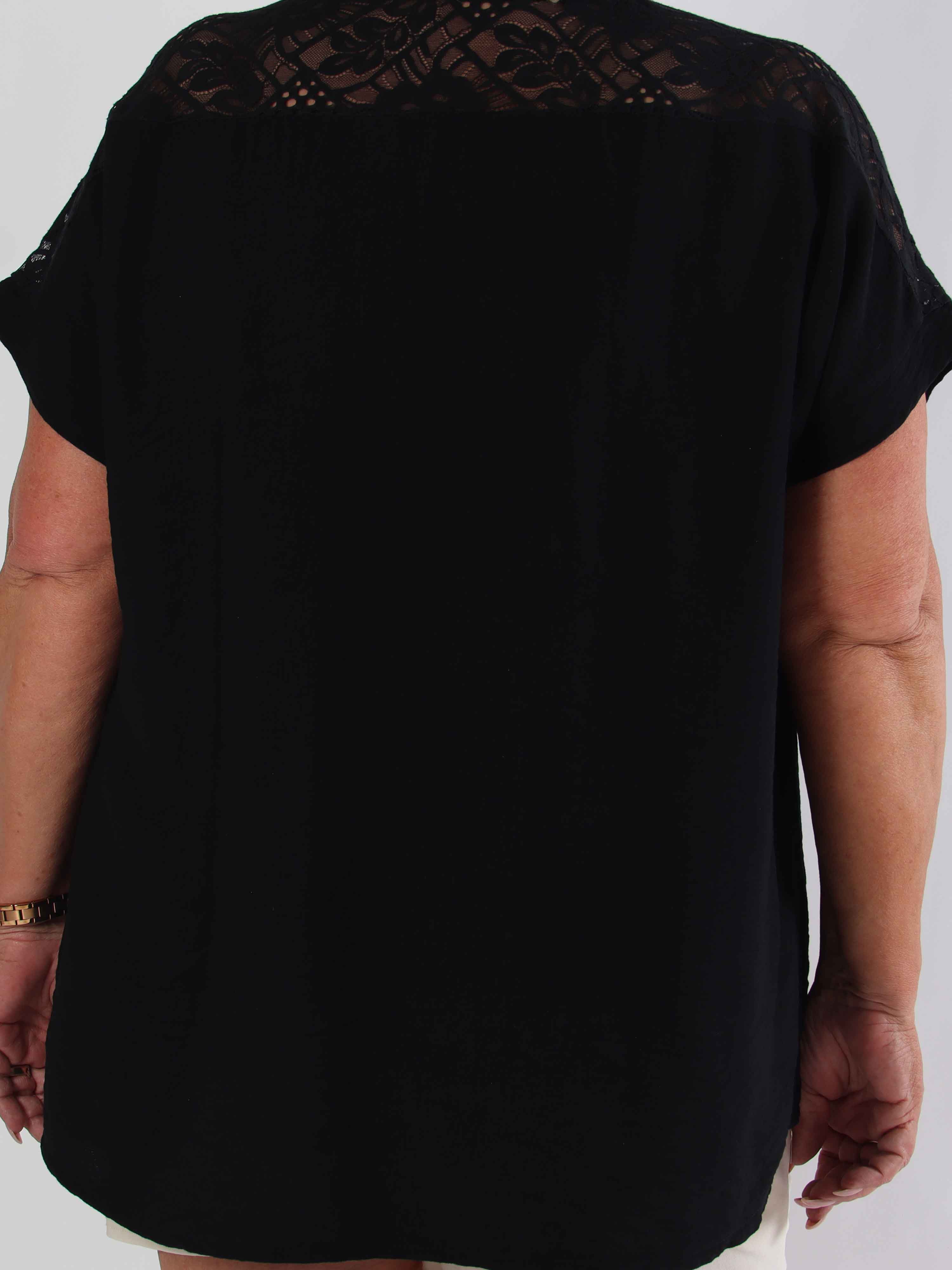 Galene - Sød plus size tunika i viskose med blondedetaljer