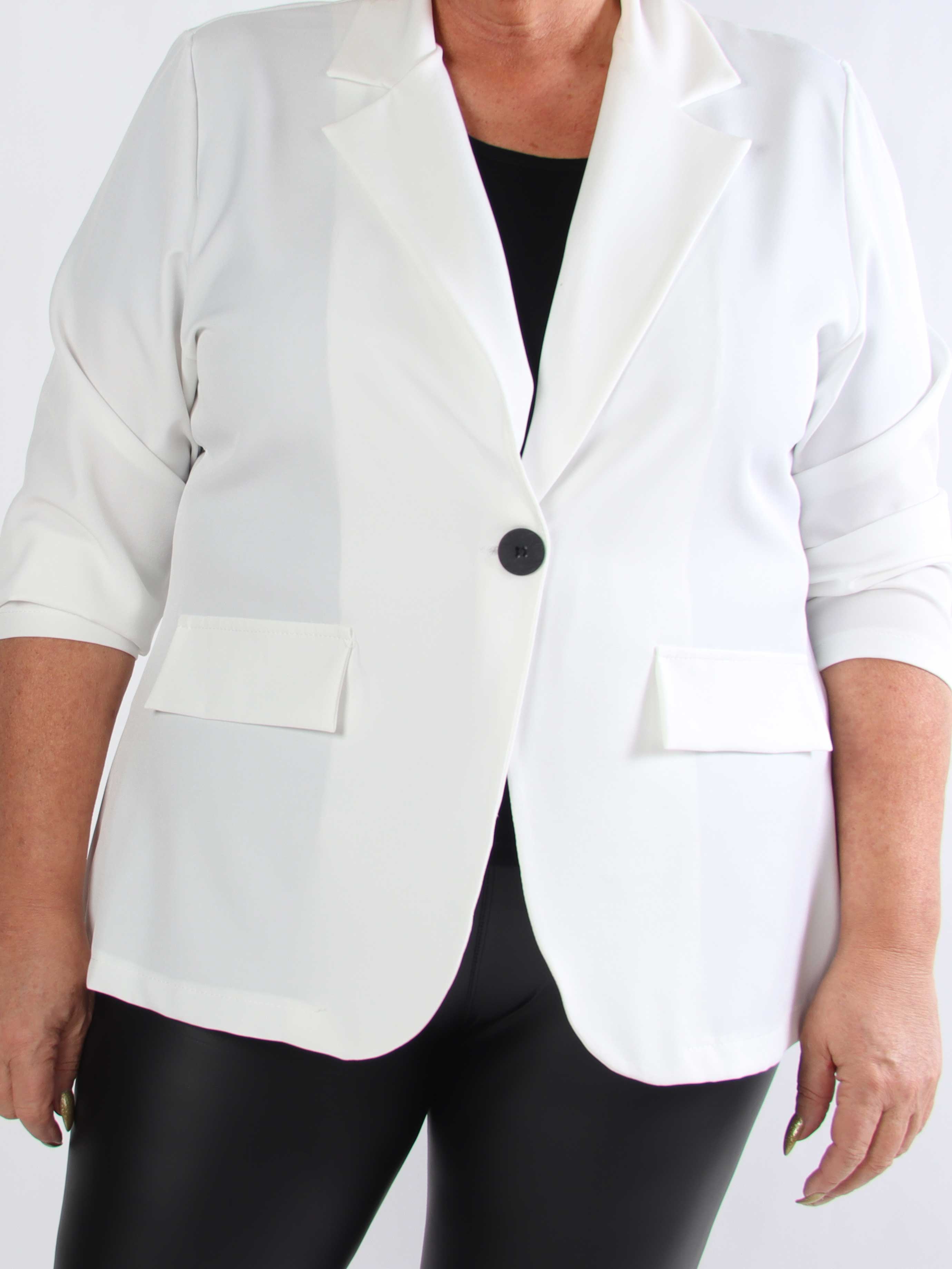 Lanthe Plain - Stilren ensfarvet plus size blazer