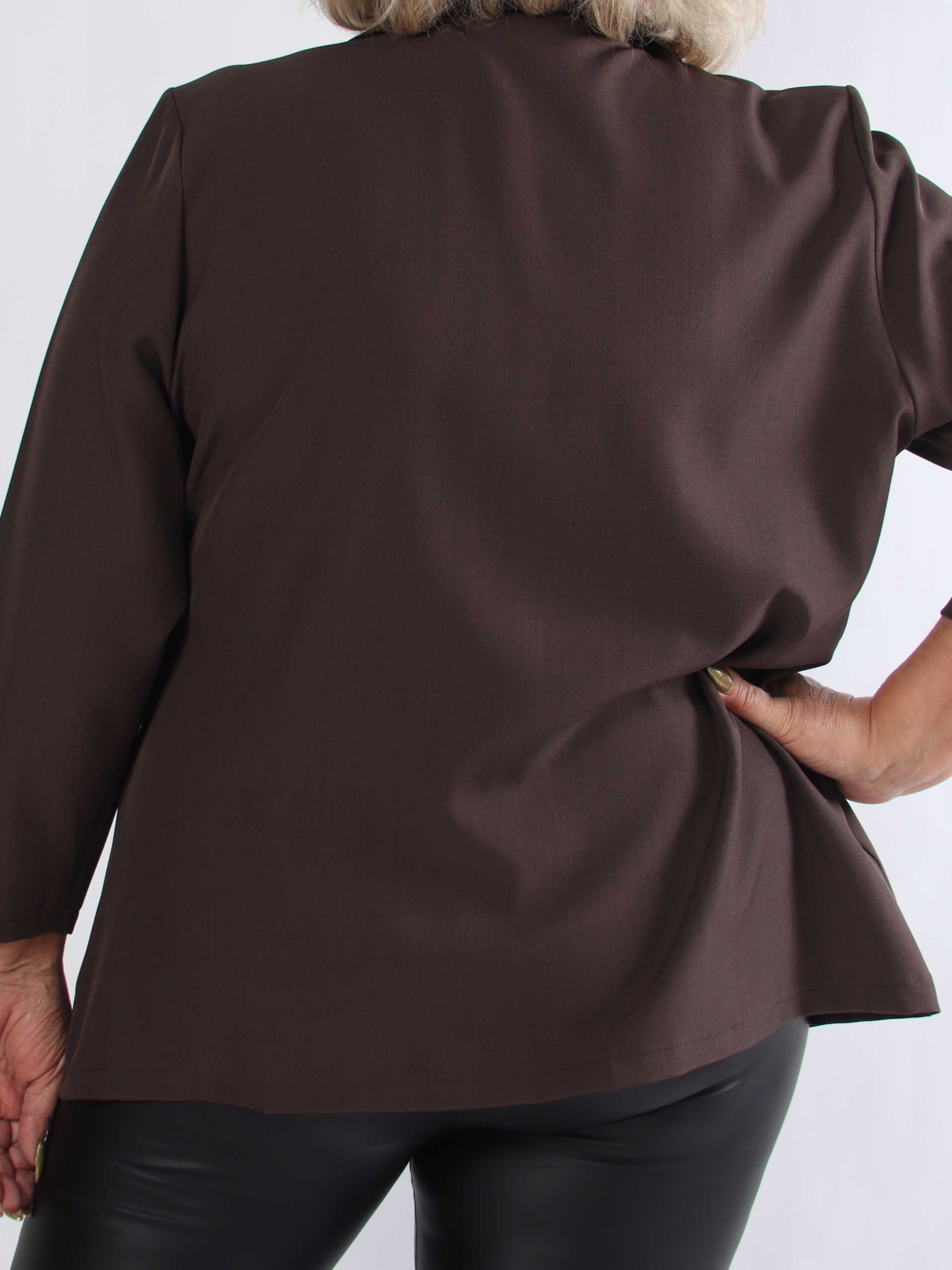 Lanthe Plain - Stilren ensfarvet plus size blazer