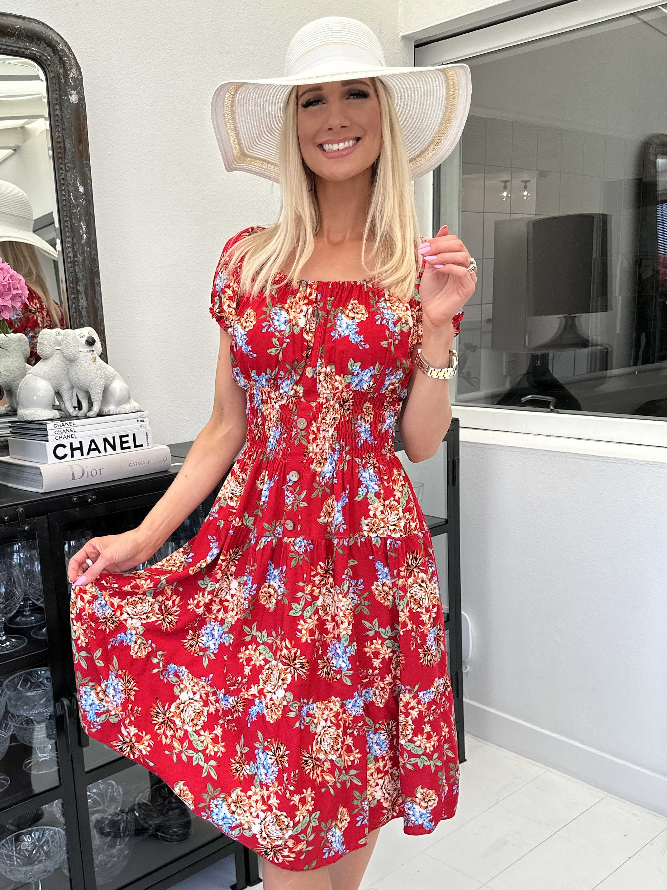 Finalia Summer Short - Sød blomstret kjole med pufærmer