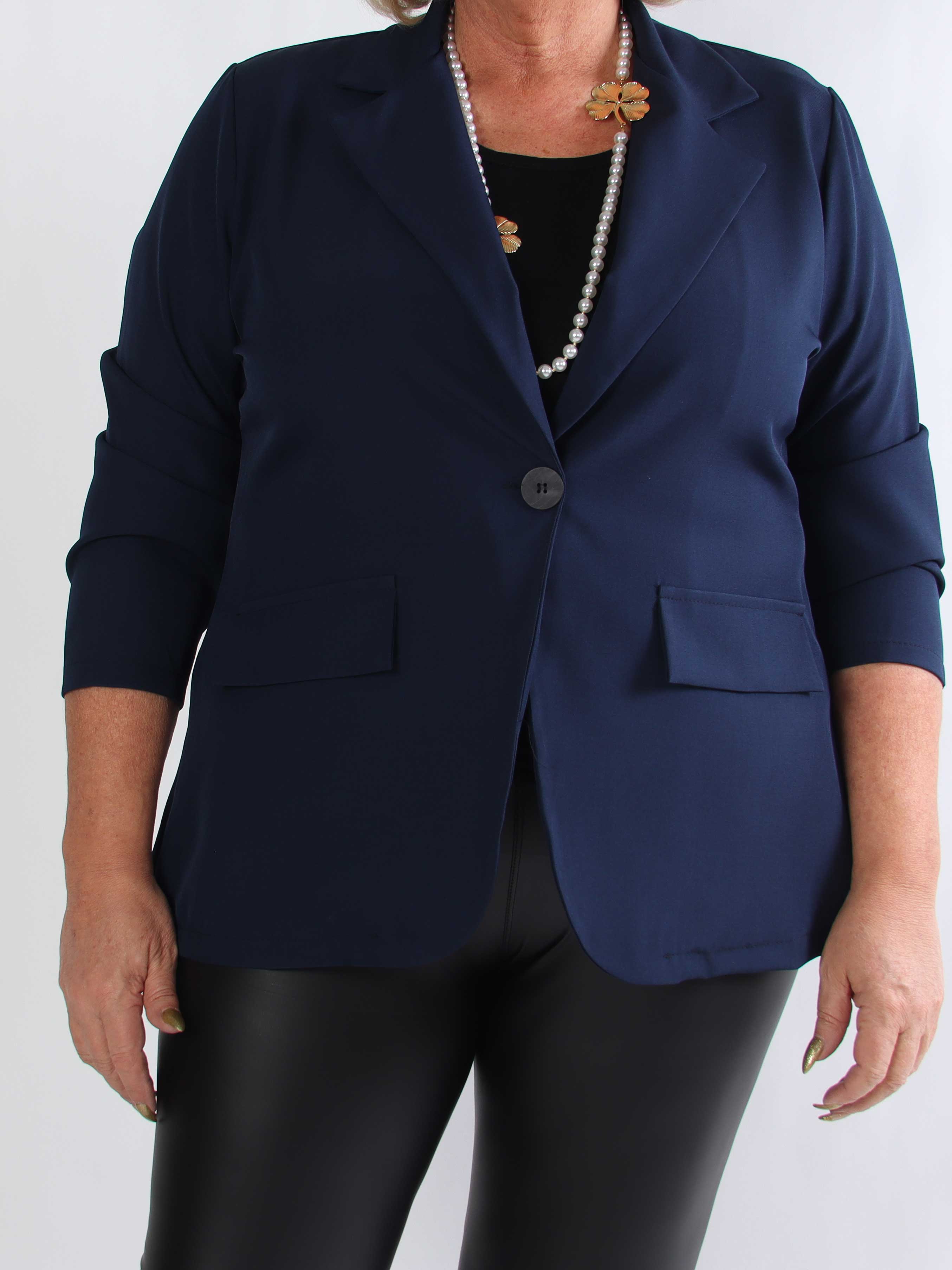 Lanthe Plain - Stilren ensfarvet plus size blazer