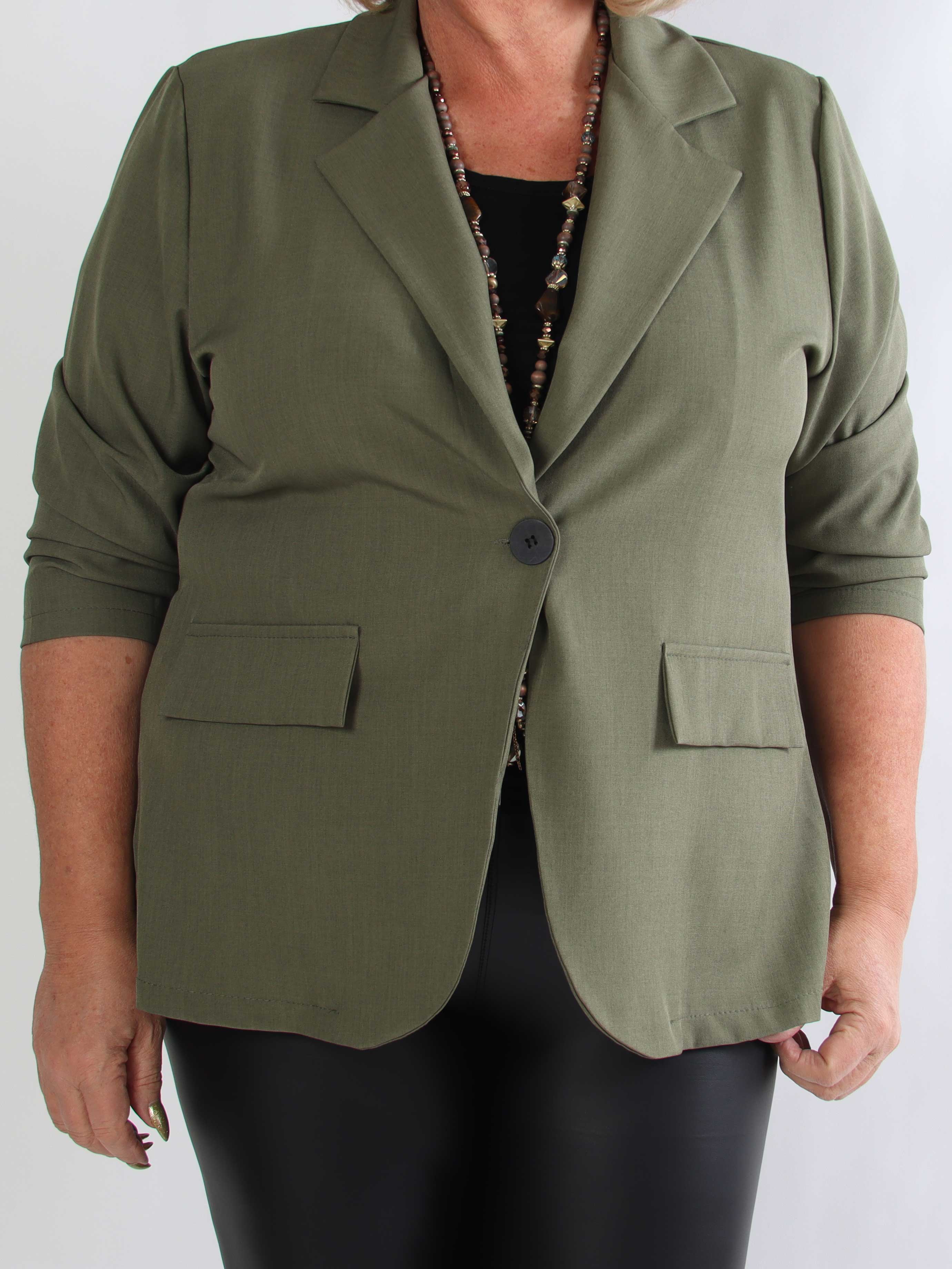 Lanthe Plain - Stilren ensfarvet plus size blazer