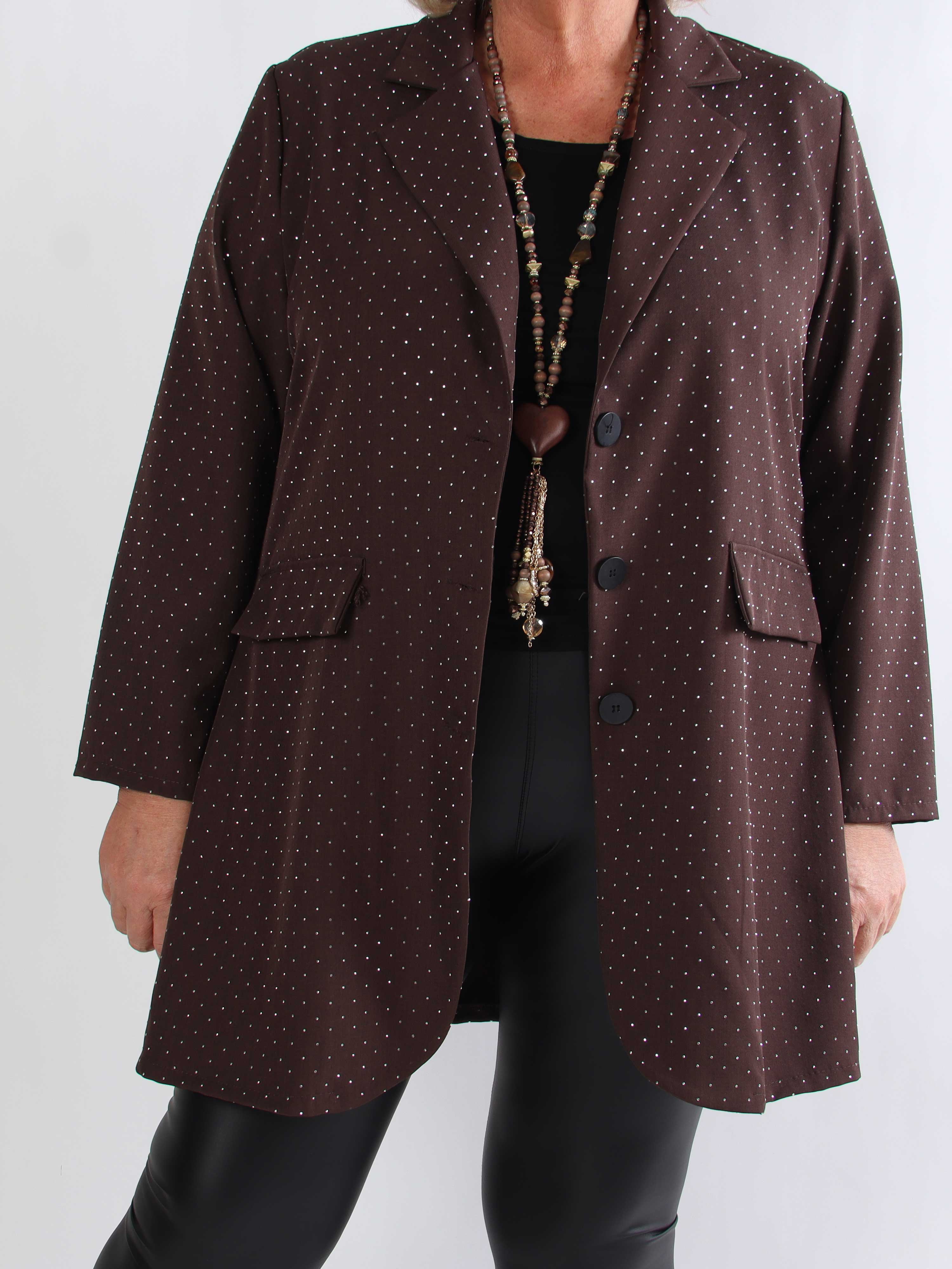 Lanthe long - Lang plus size blazer med similisten