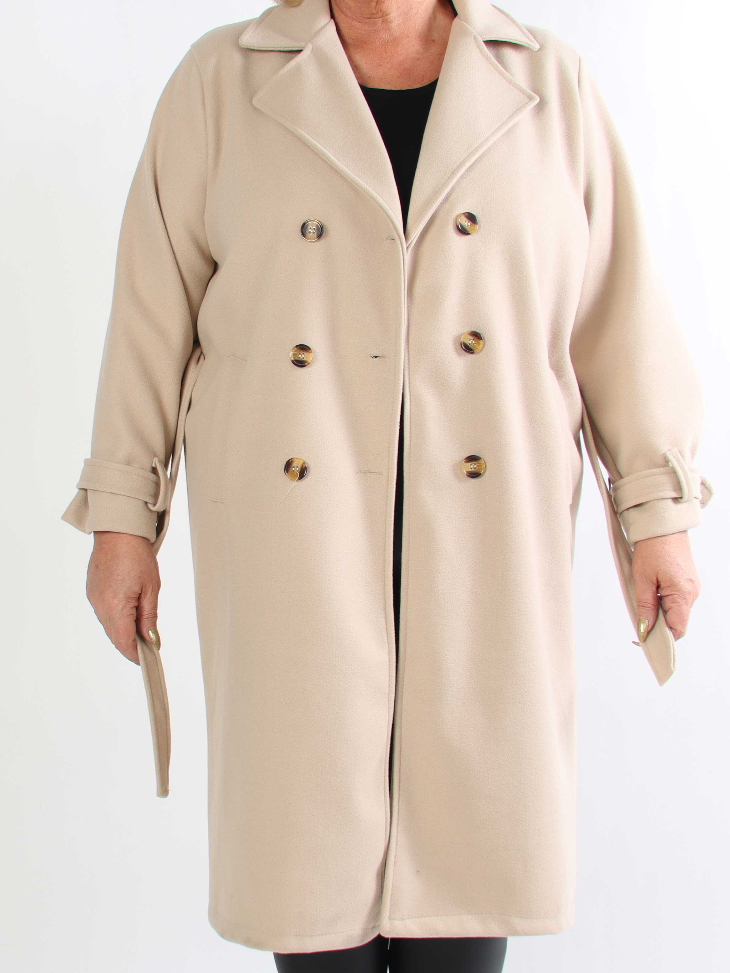 Sharpay Coat - Plus size trenchcoat med bindebånd