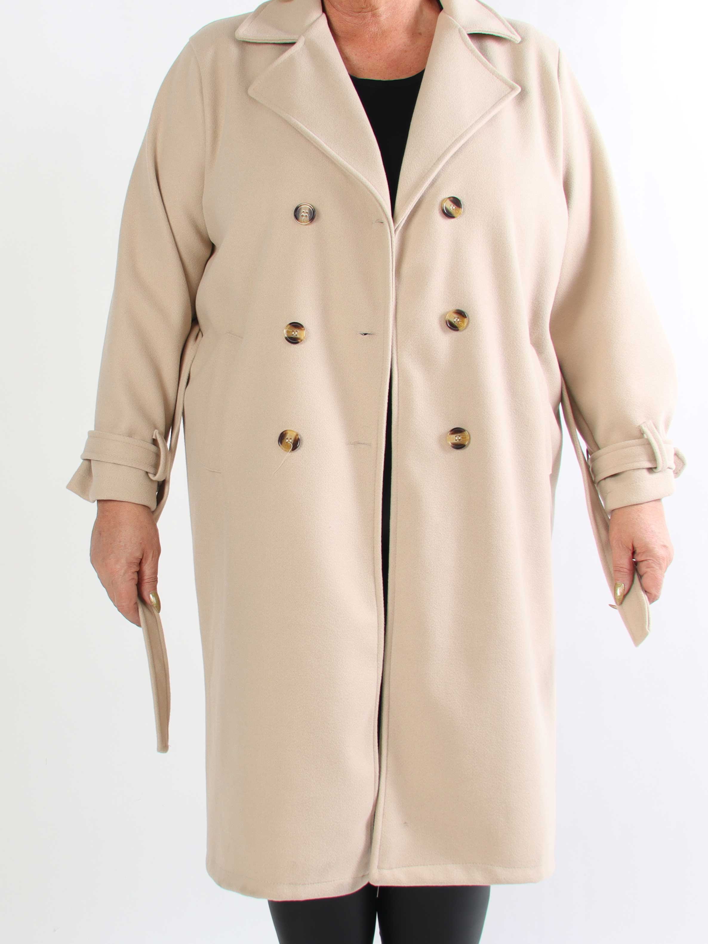 Sharpay Coat - Plus size trenchcoat med bindebånd