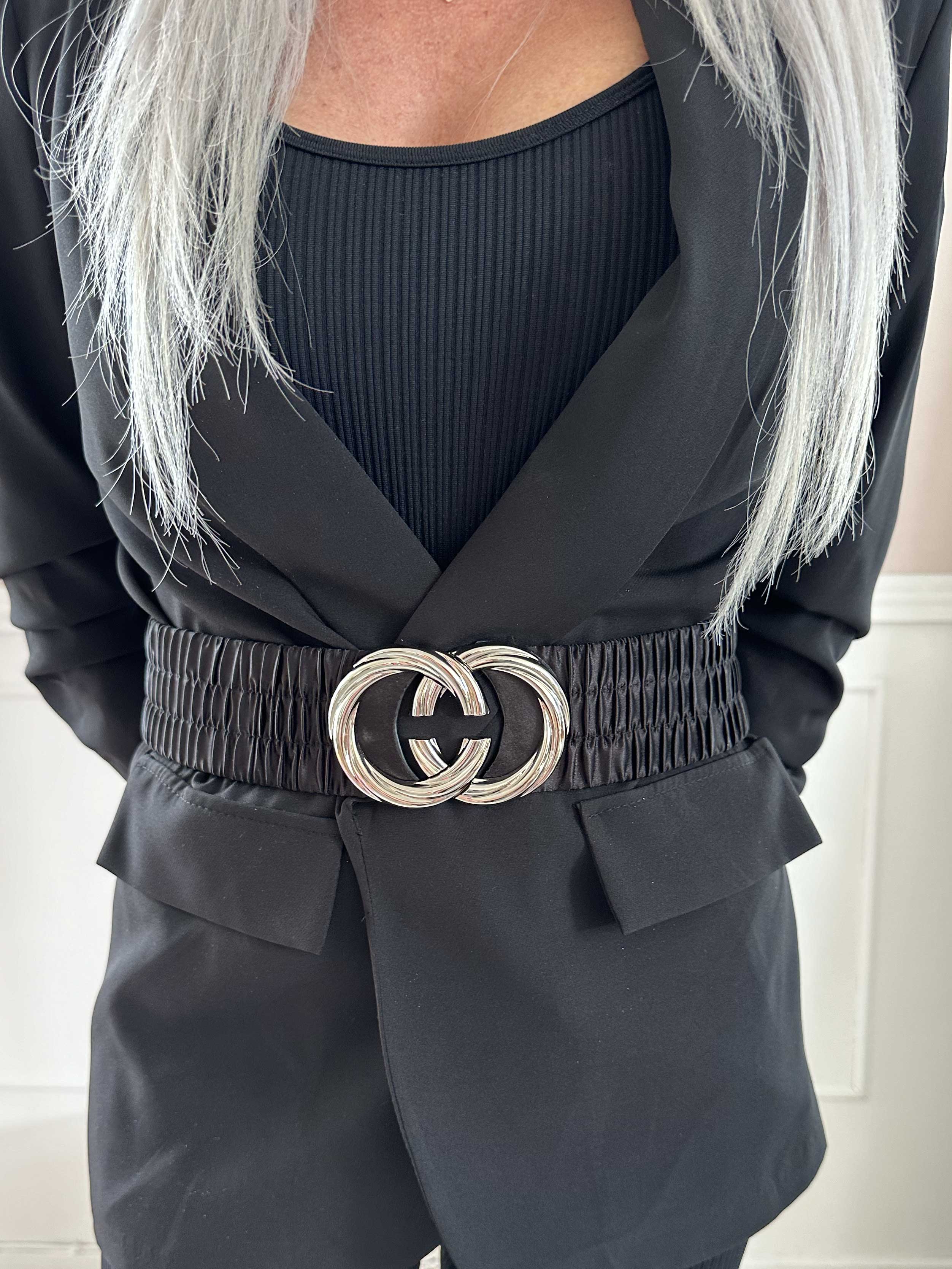 Leja - Elastisk taljebælte med sølv spænde