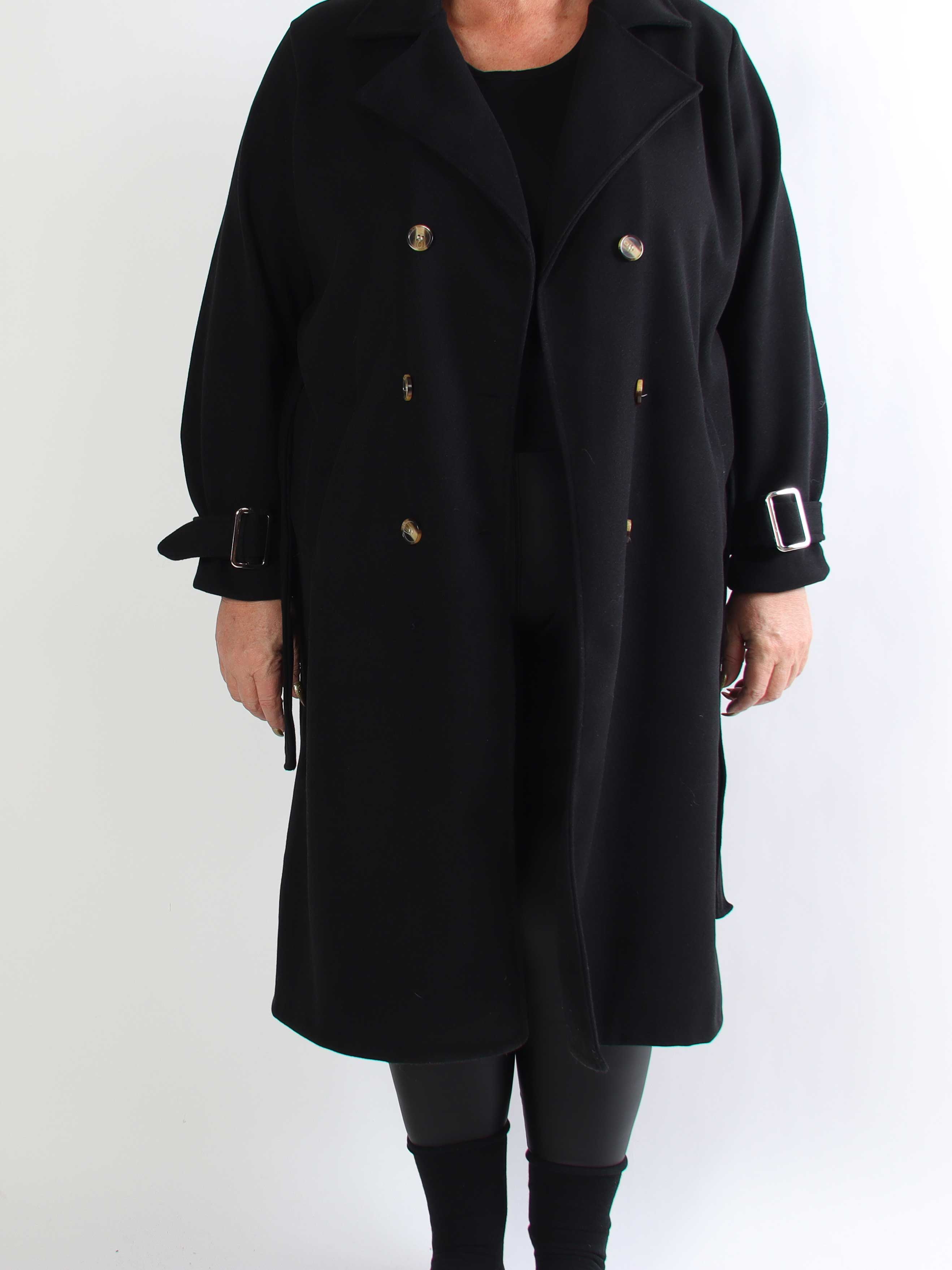 Sharpay Coat - Plus size trenchcoat med bindebånd