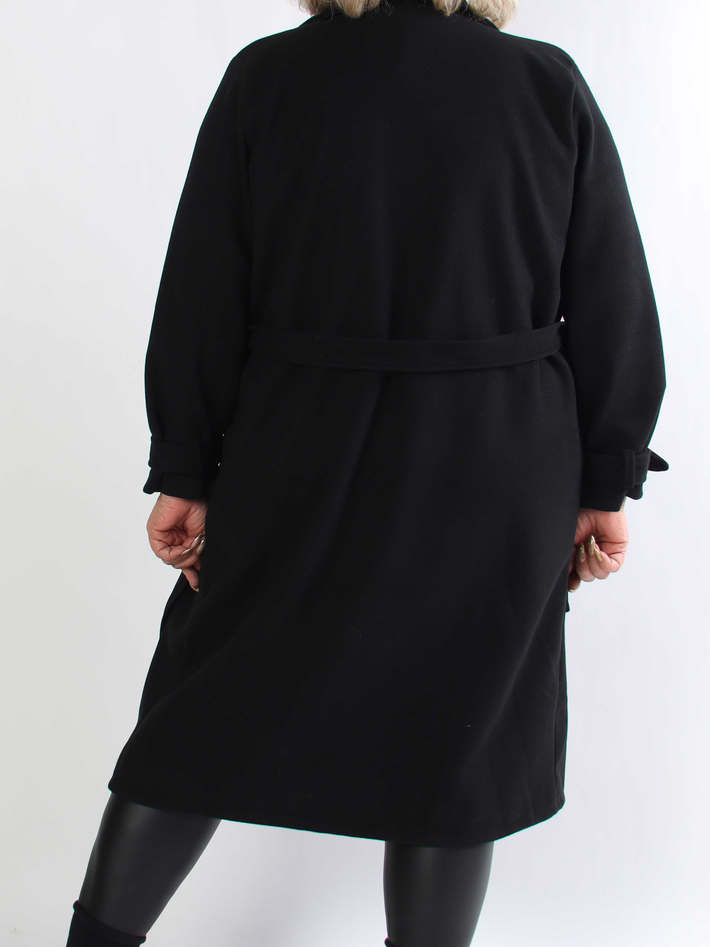 Sharpay Coat - Plus size trenchcoat med bindebånd