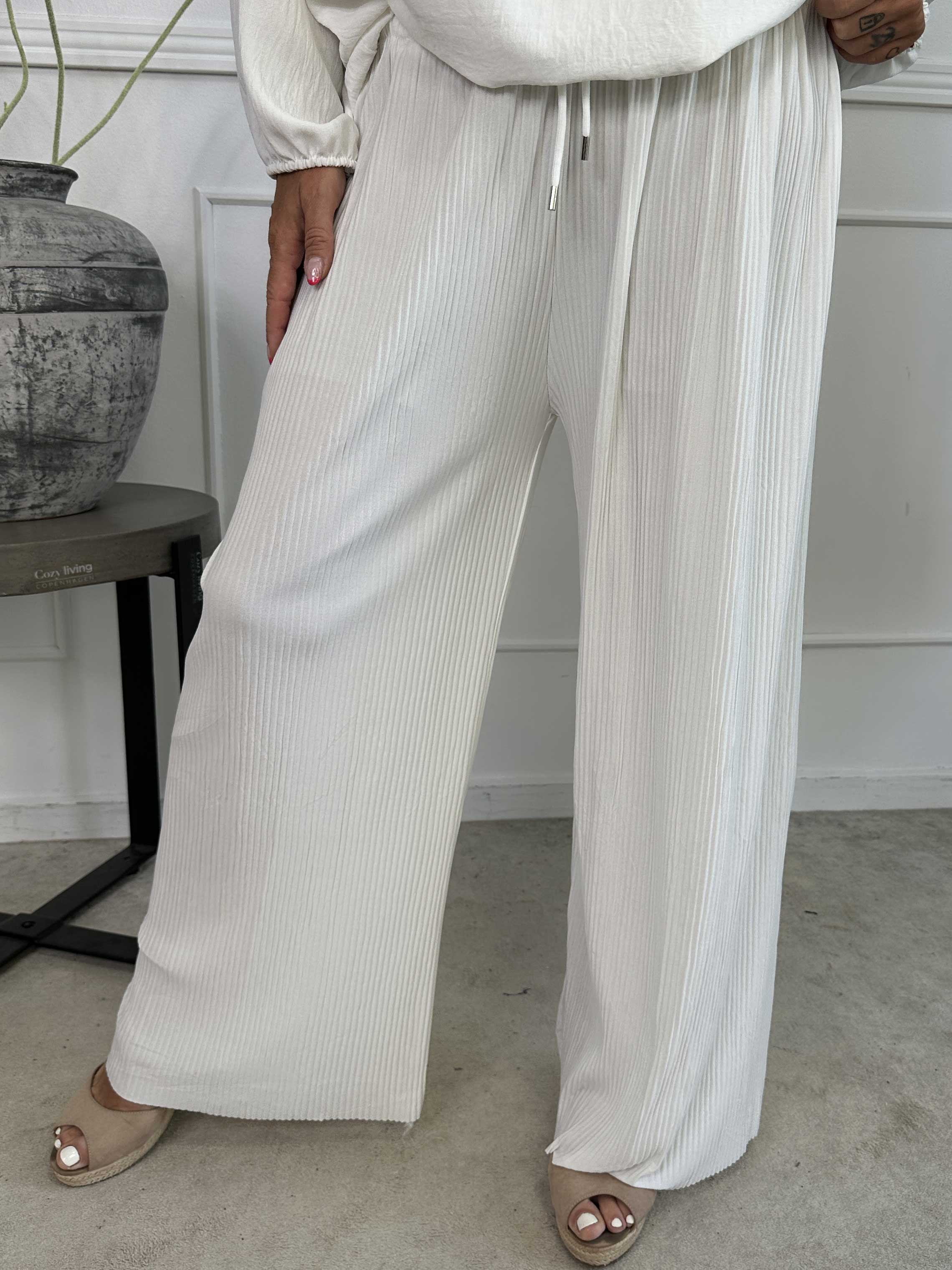 Angeline - Løse plisseret bukser med elastikkant i livet