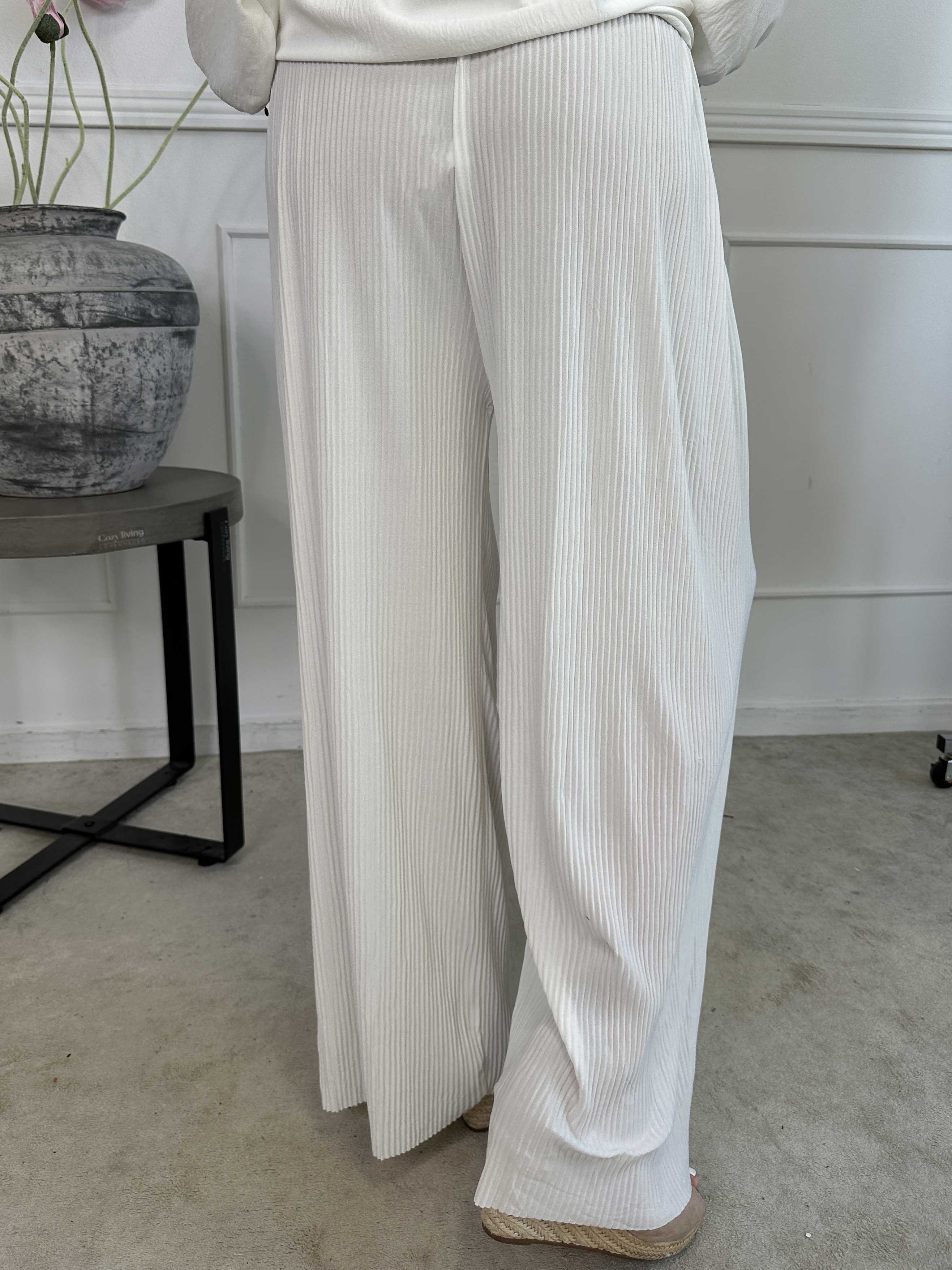 Angeline - Løse plisseret bukser med elastikkant i livet