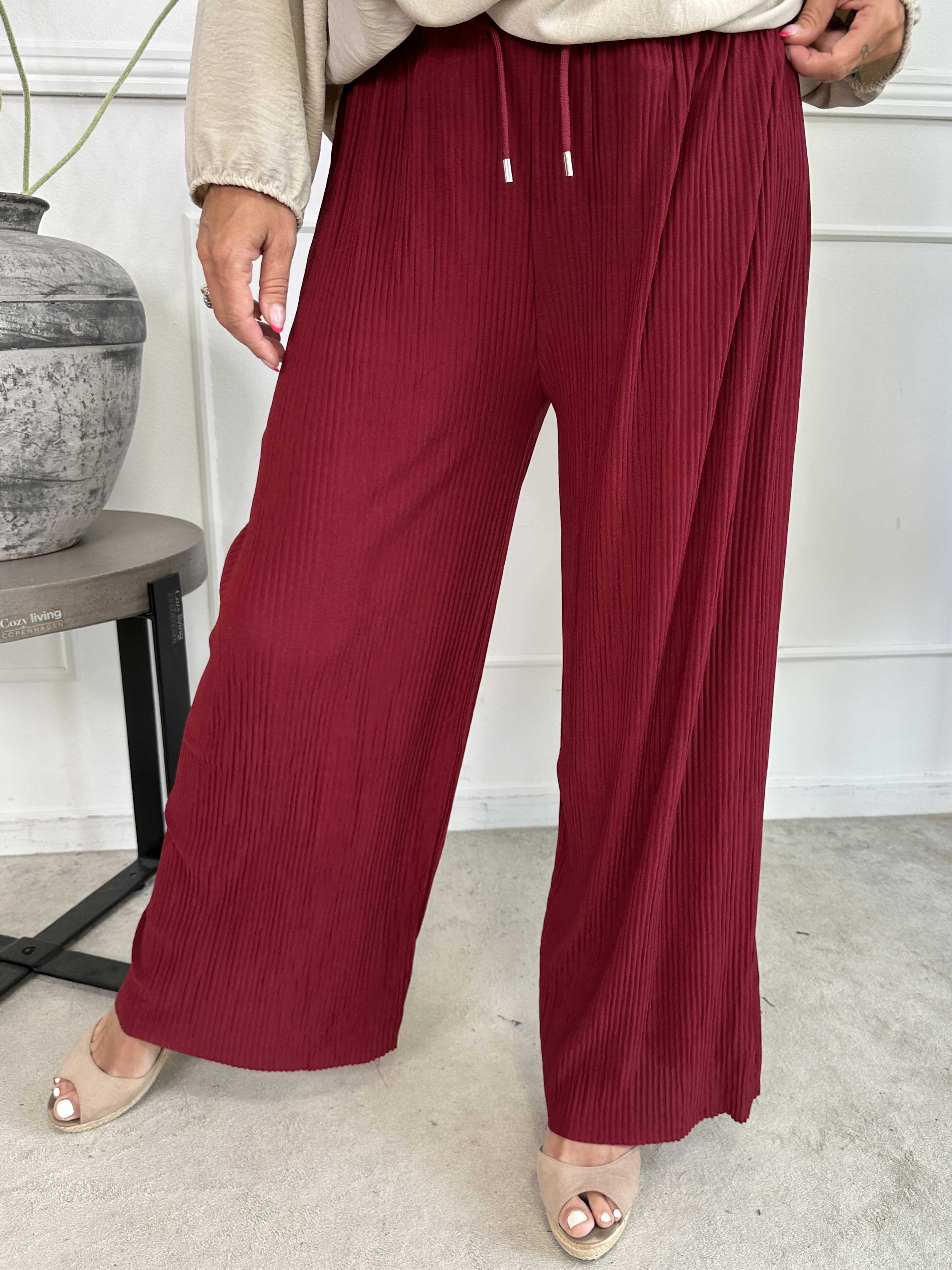 Angeline - Løse plisseret bukser med elastikkant i livet