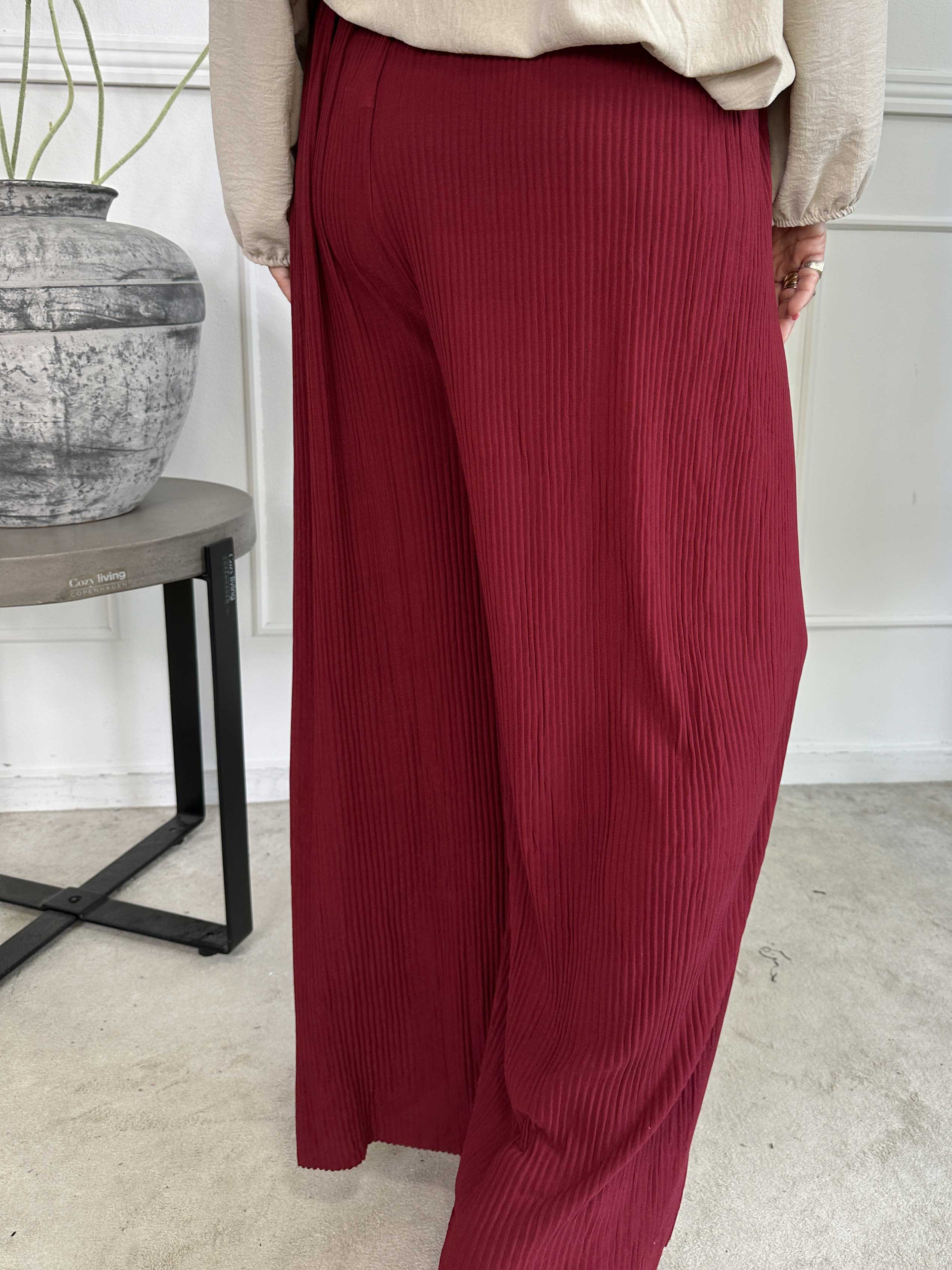 Angeline - Løse plisseret bukser med elastikkant i livet