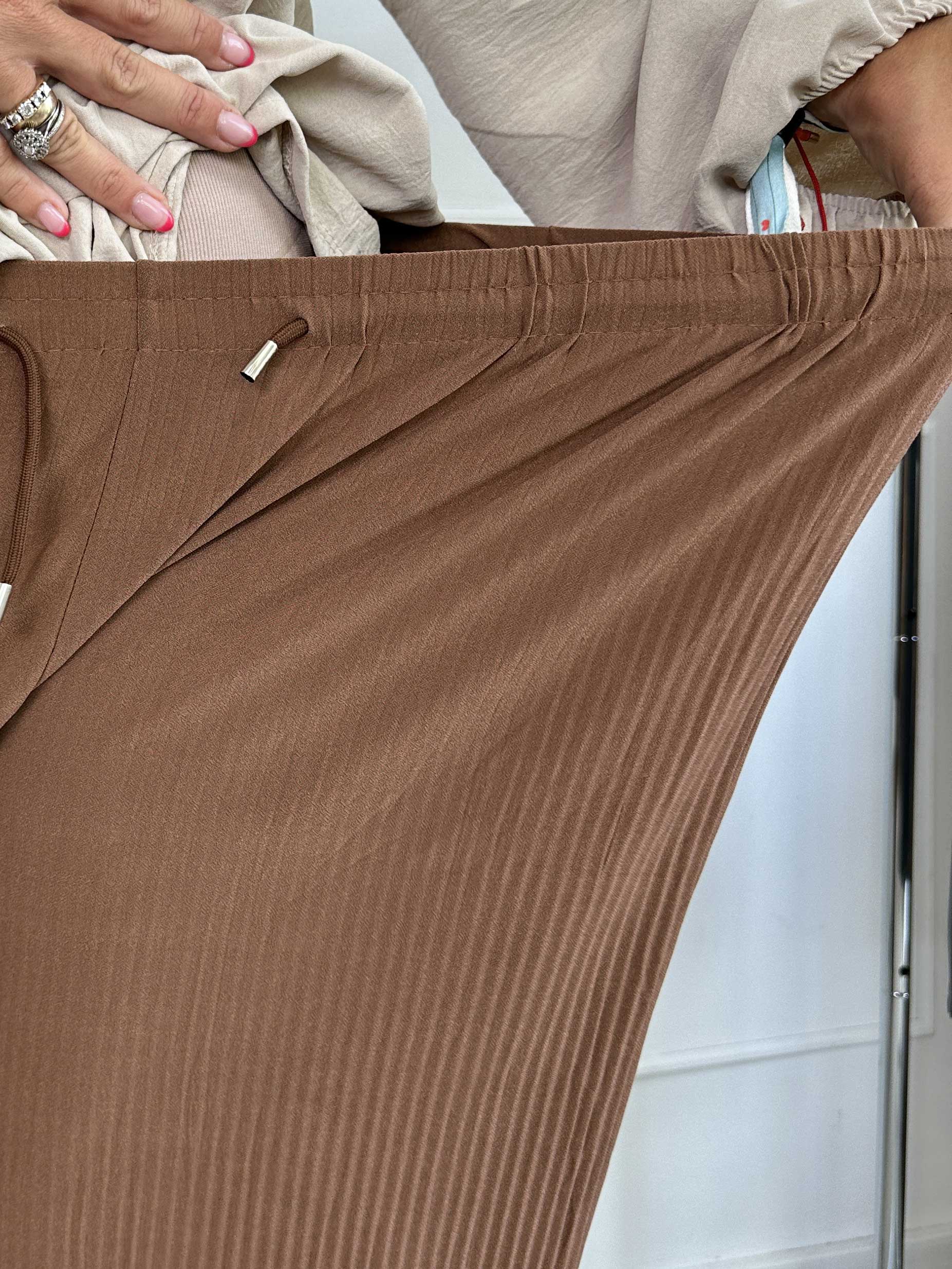 Angeline - Løse plisseret bukser med elastikkant i livet