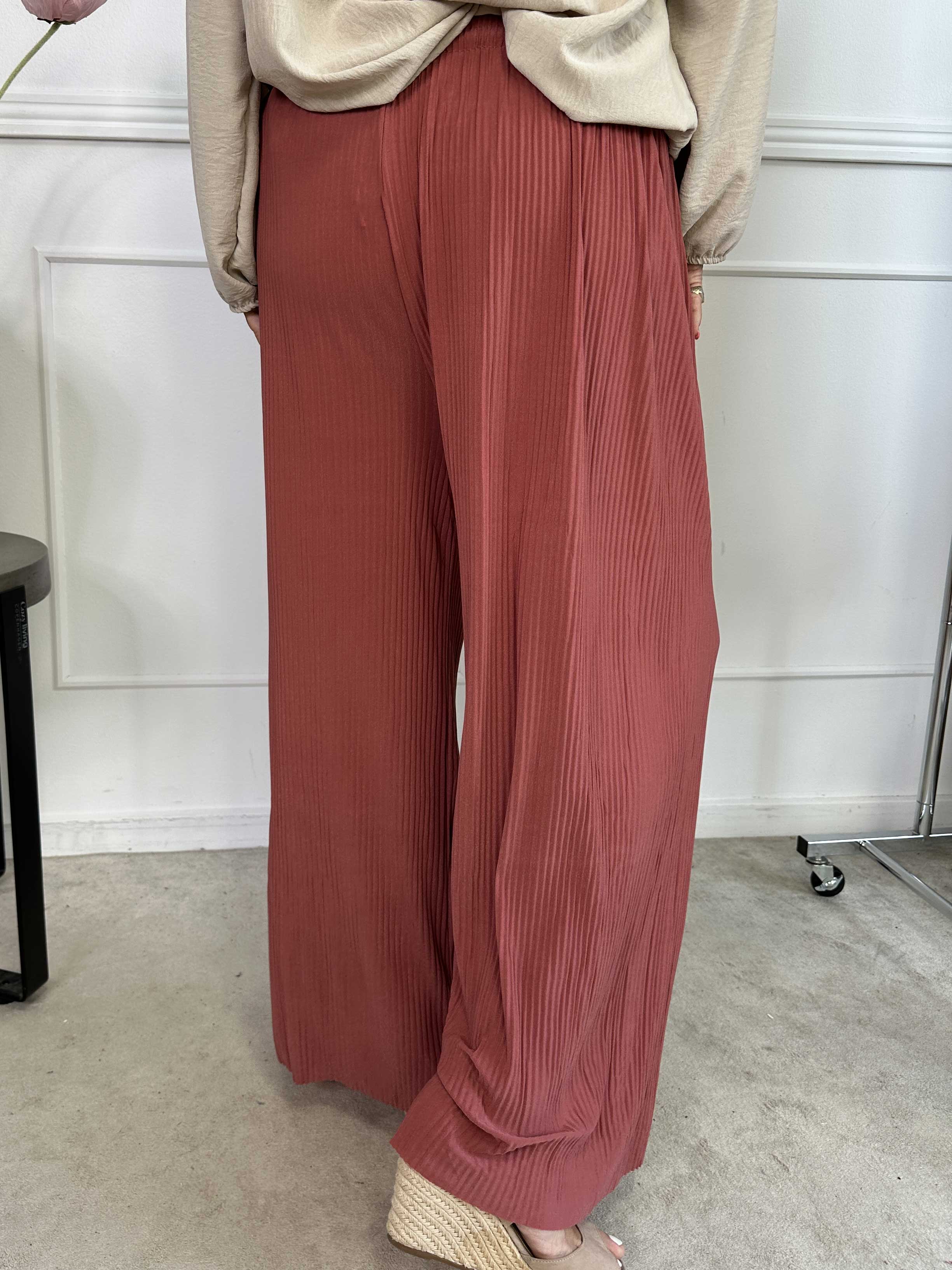 Angeline - Løse plisseret bukser med elastikkant i livet