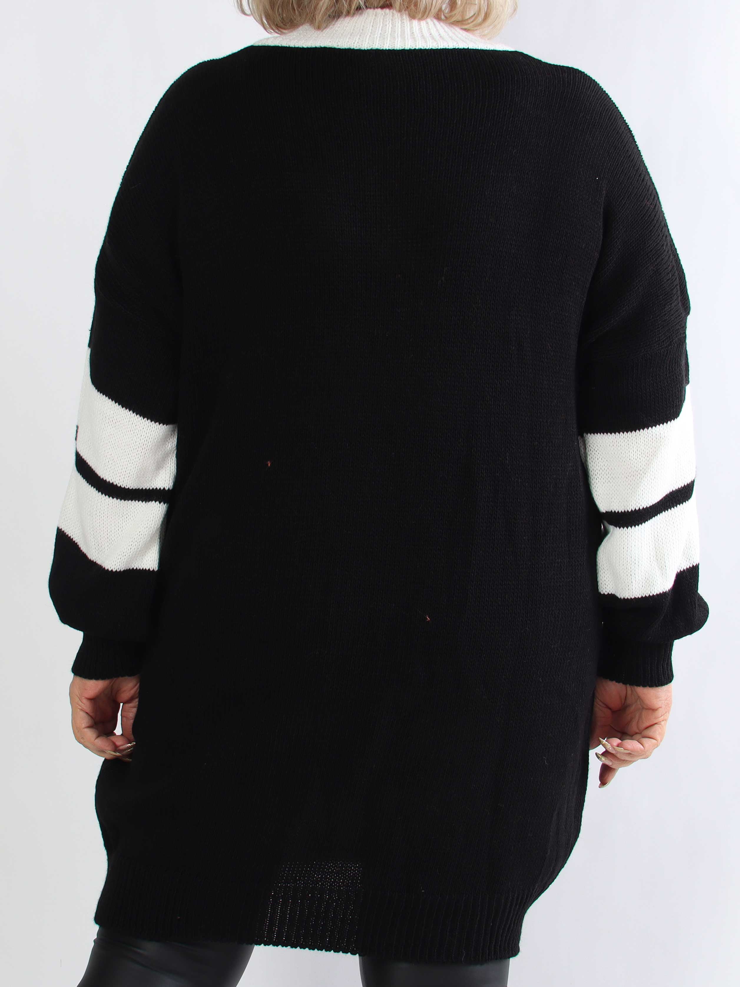 Tiane - Sporty plus size strikkjole med motiv foran