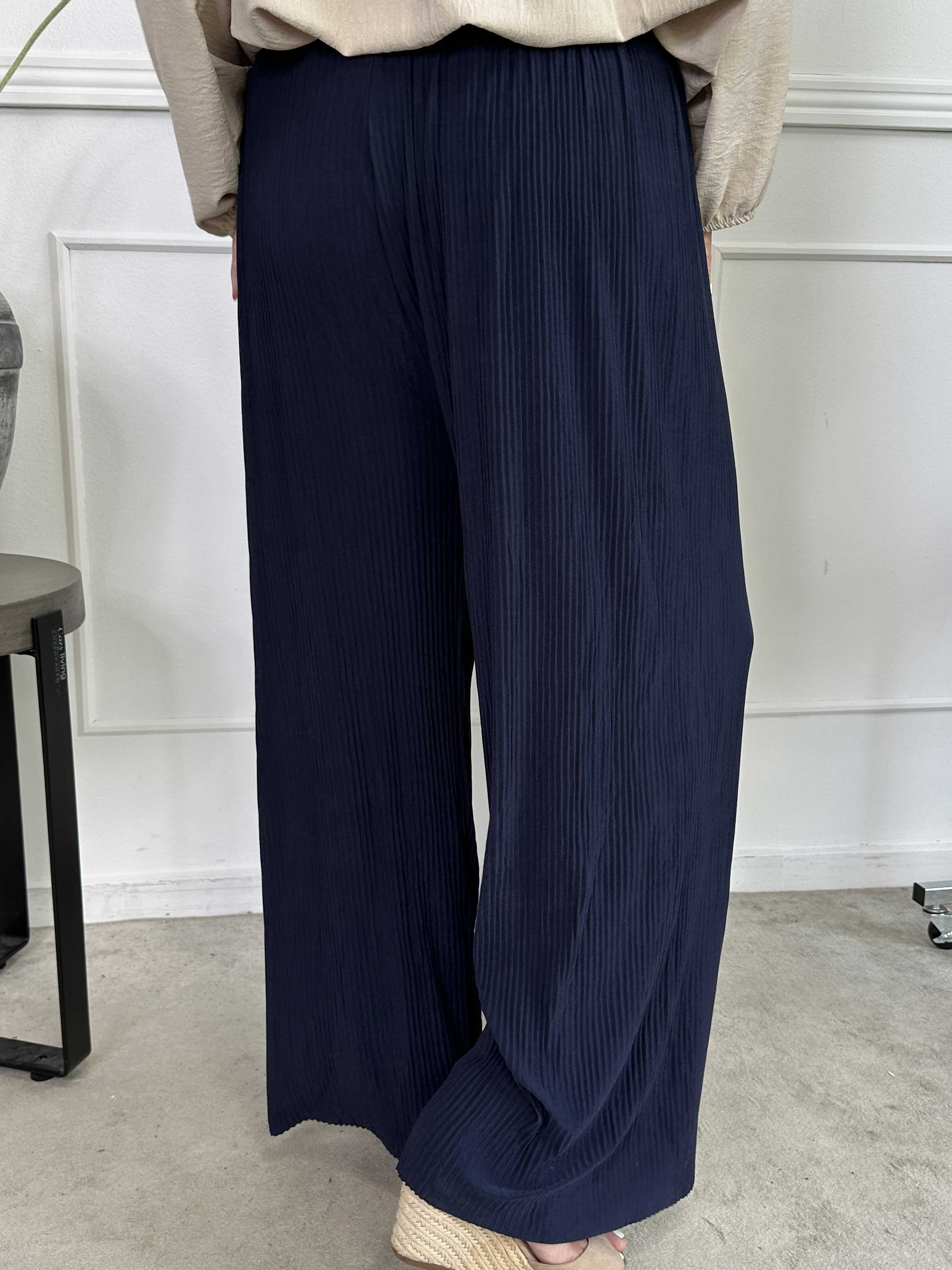 Angeline - Løse plisseret bukser med elastikkant i livet