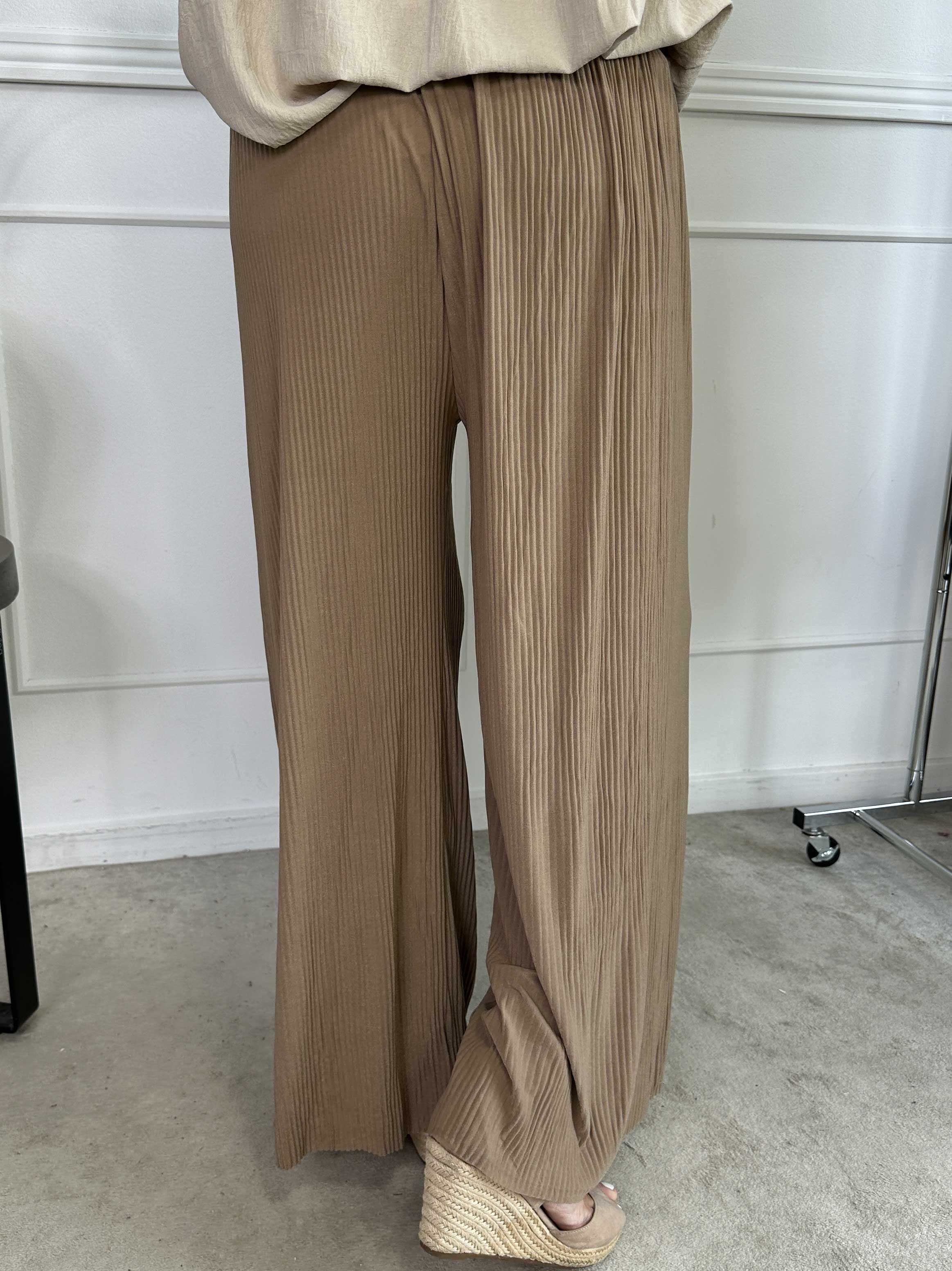 Angeline - Løse plisseret bukser med elastikkant i livet