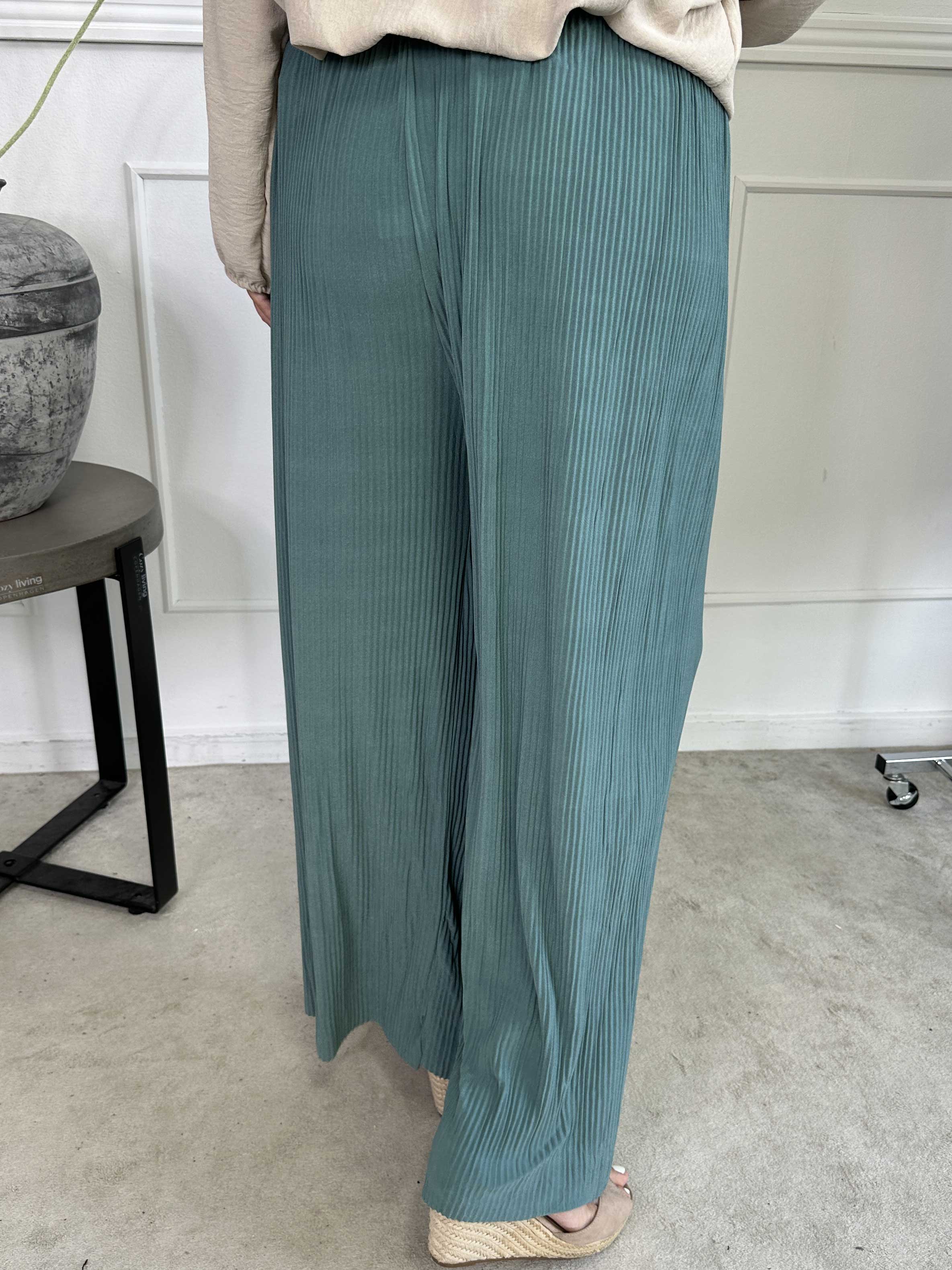 Angeline - Løse plisseret bukser med elastikkant i livet