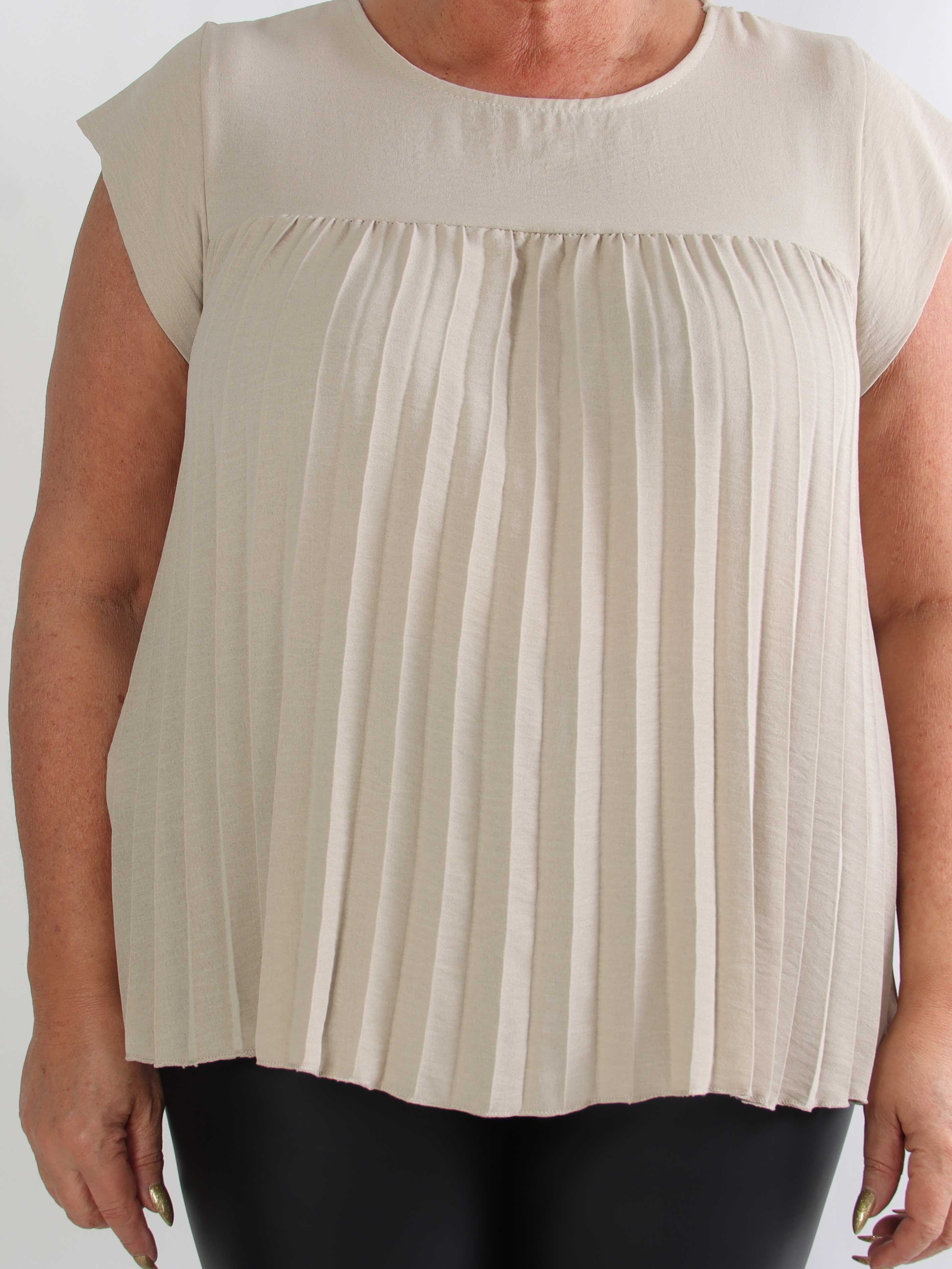 Nancy Shirt - Plus size tunika med fine plisseringer