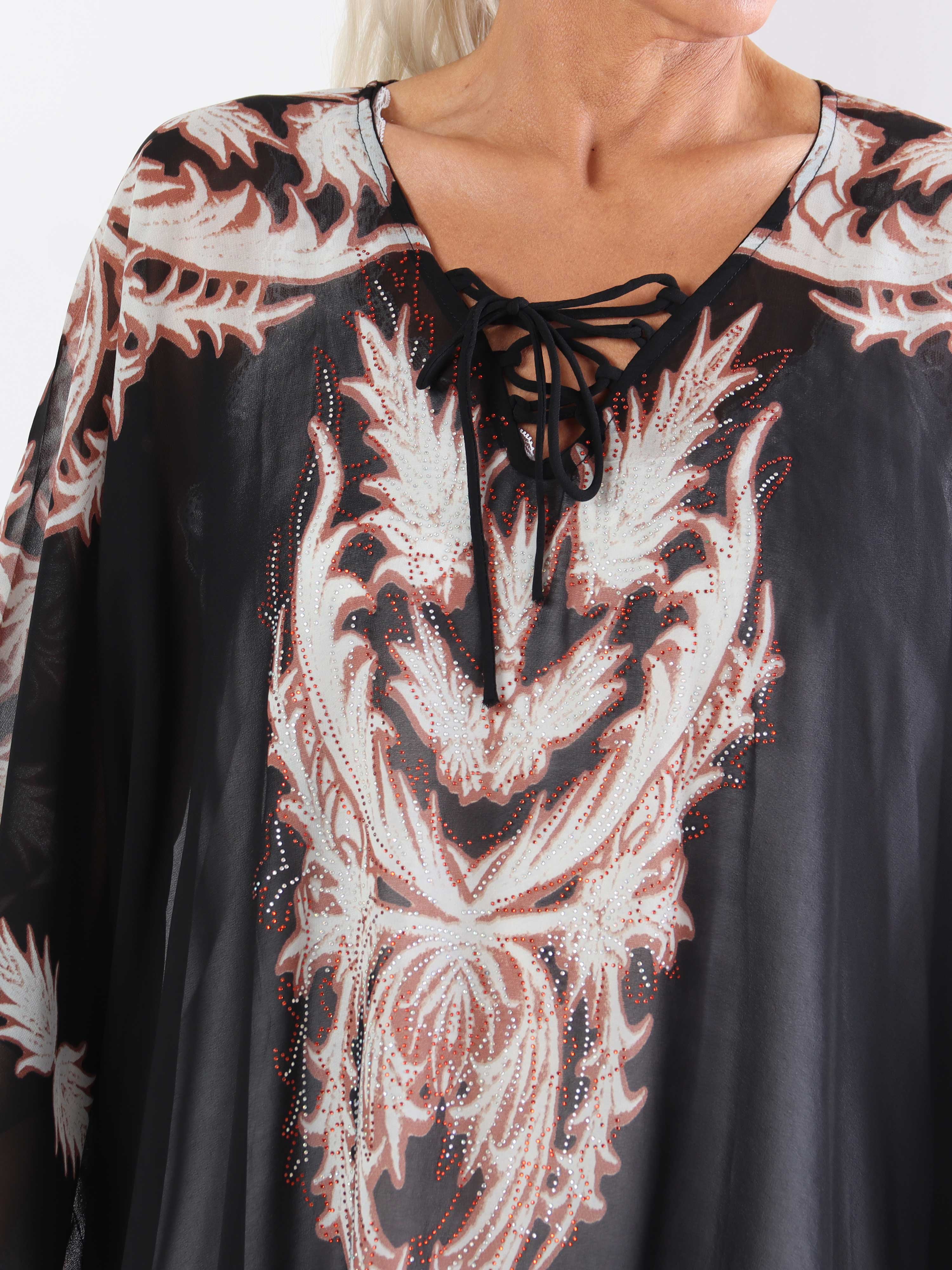 Josefina - Semitransparent plus size tunika med snøre