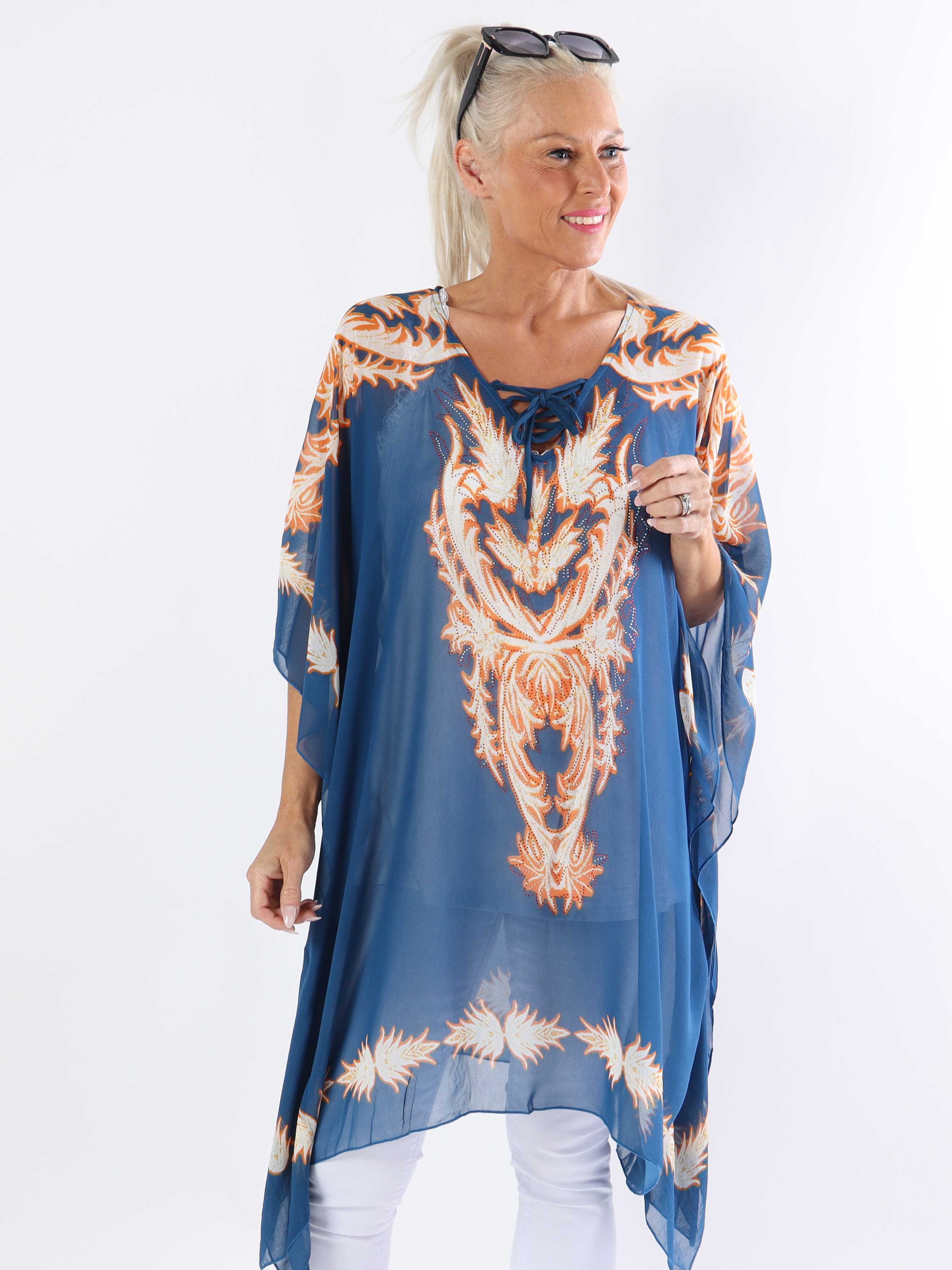 Josefina - Semitransparent plus size tunika med snøre