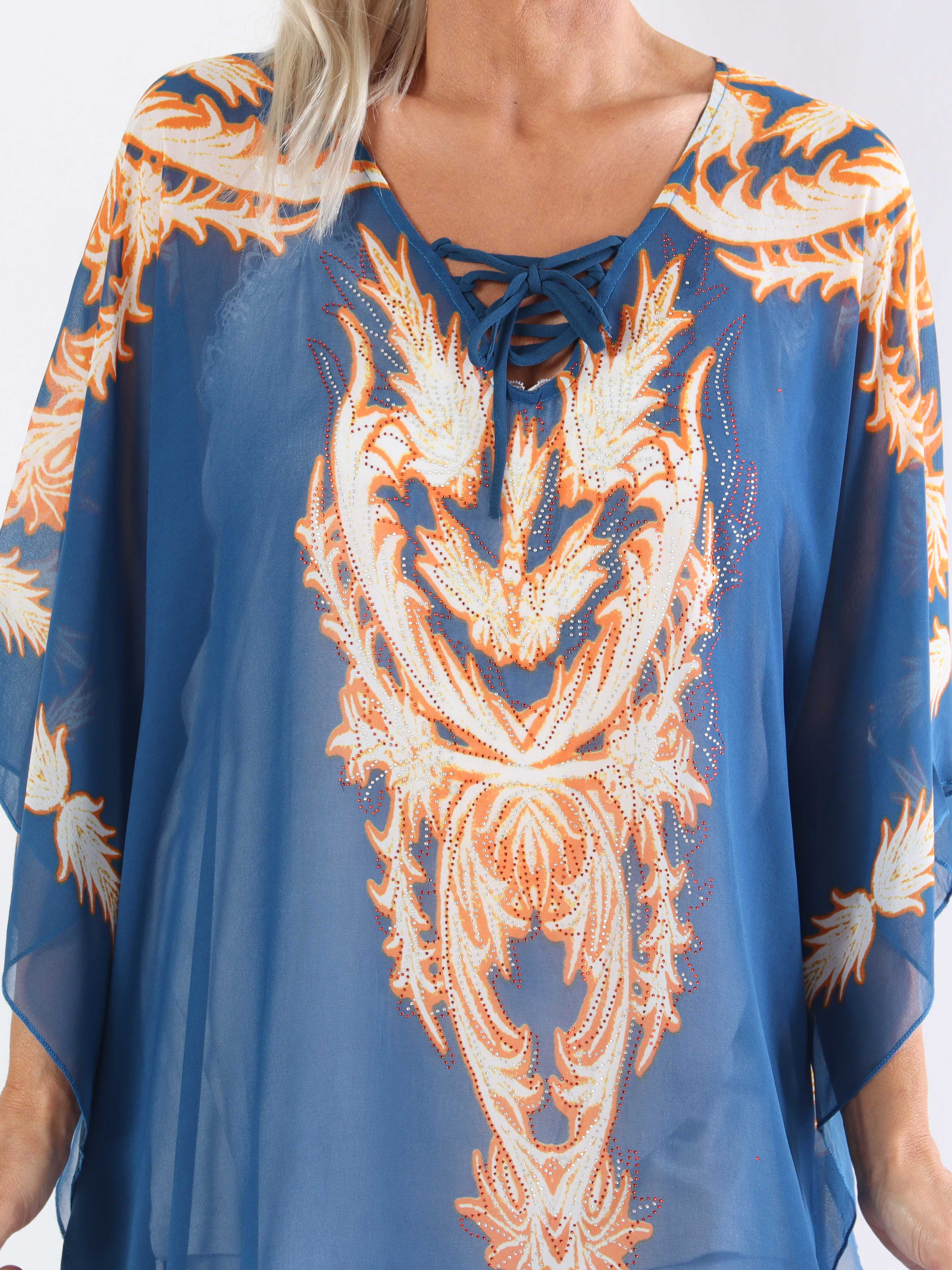 Josefina - Semitransparent plus size tunika med snøre