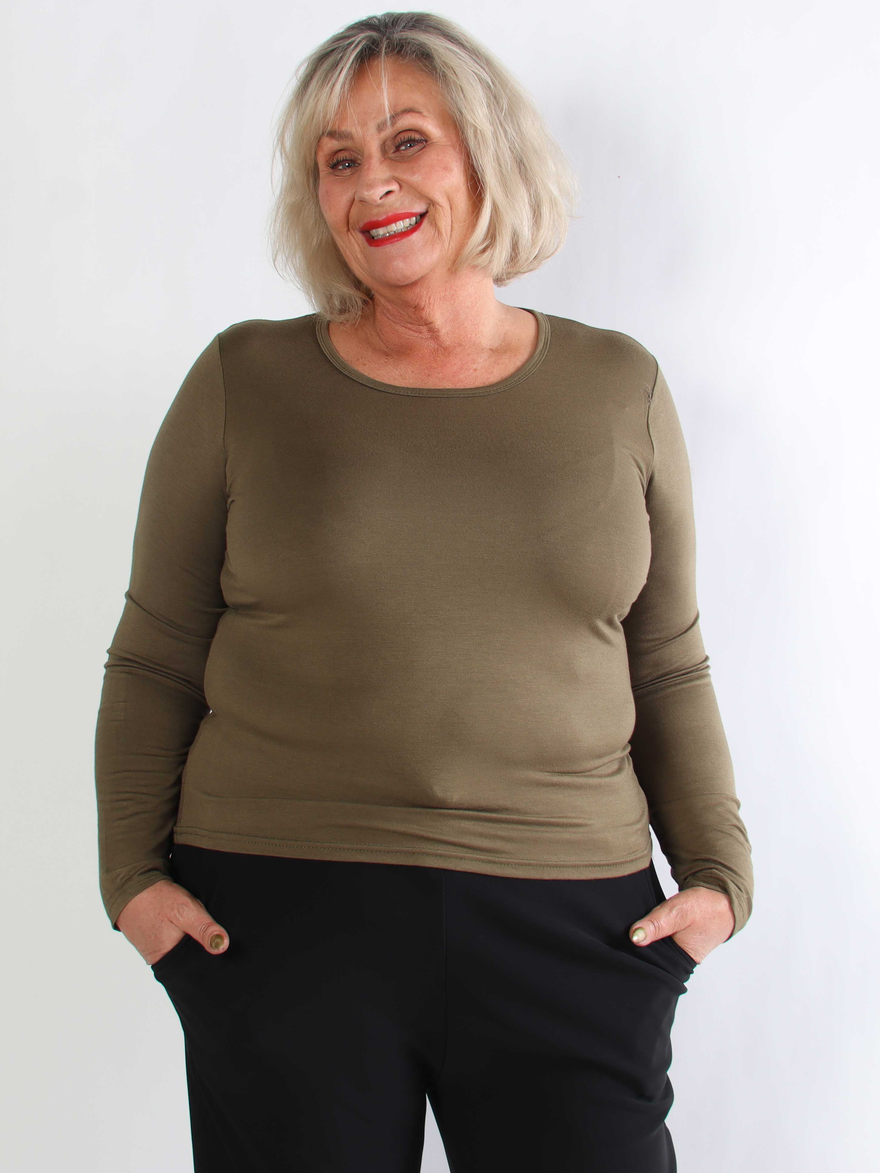 Othilia - Blød langærmet basis bluse