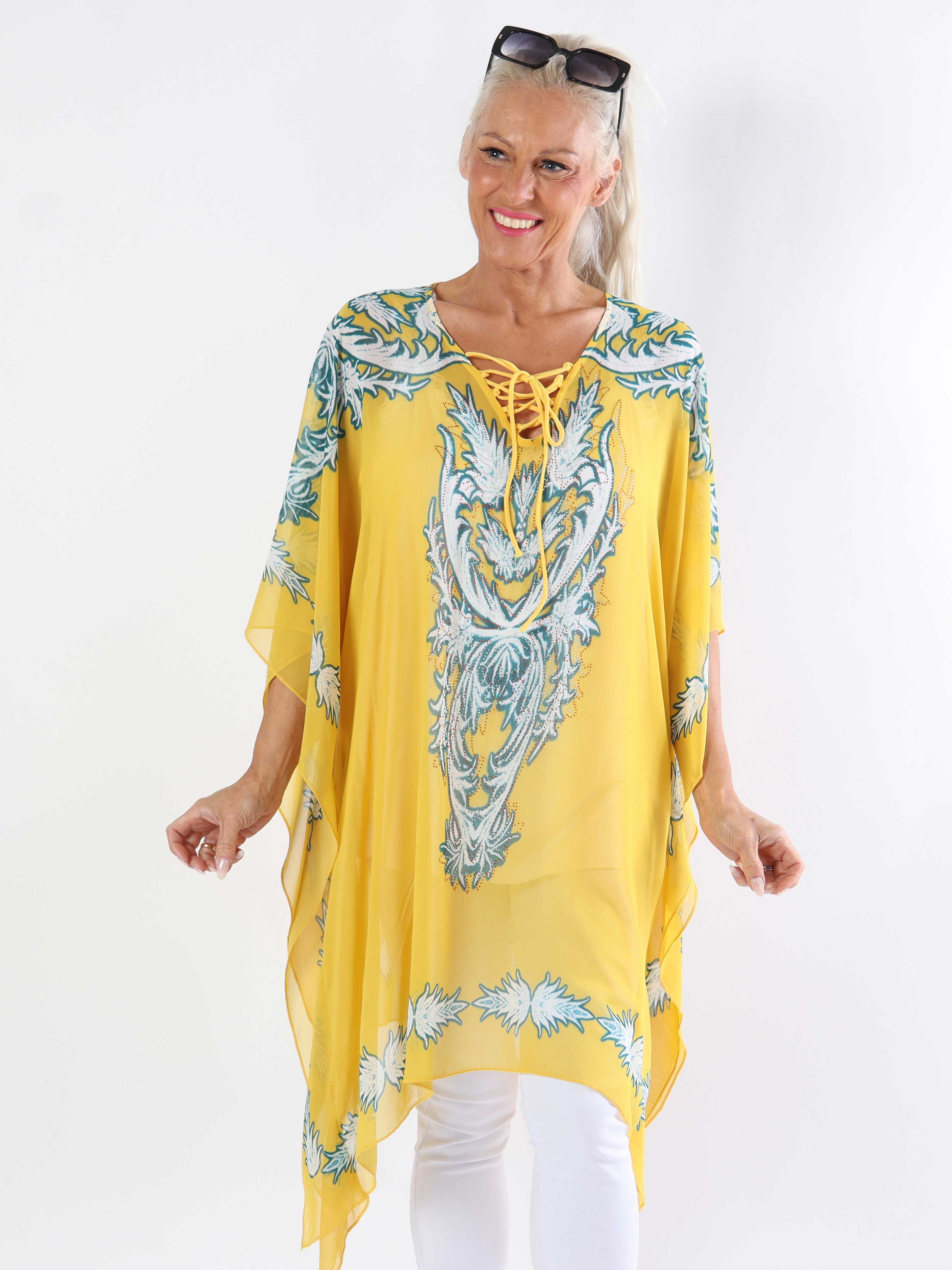 Josefina - Semitransparent plus size tunika med snøre