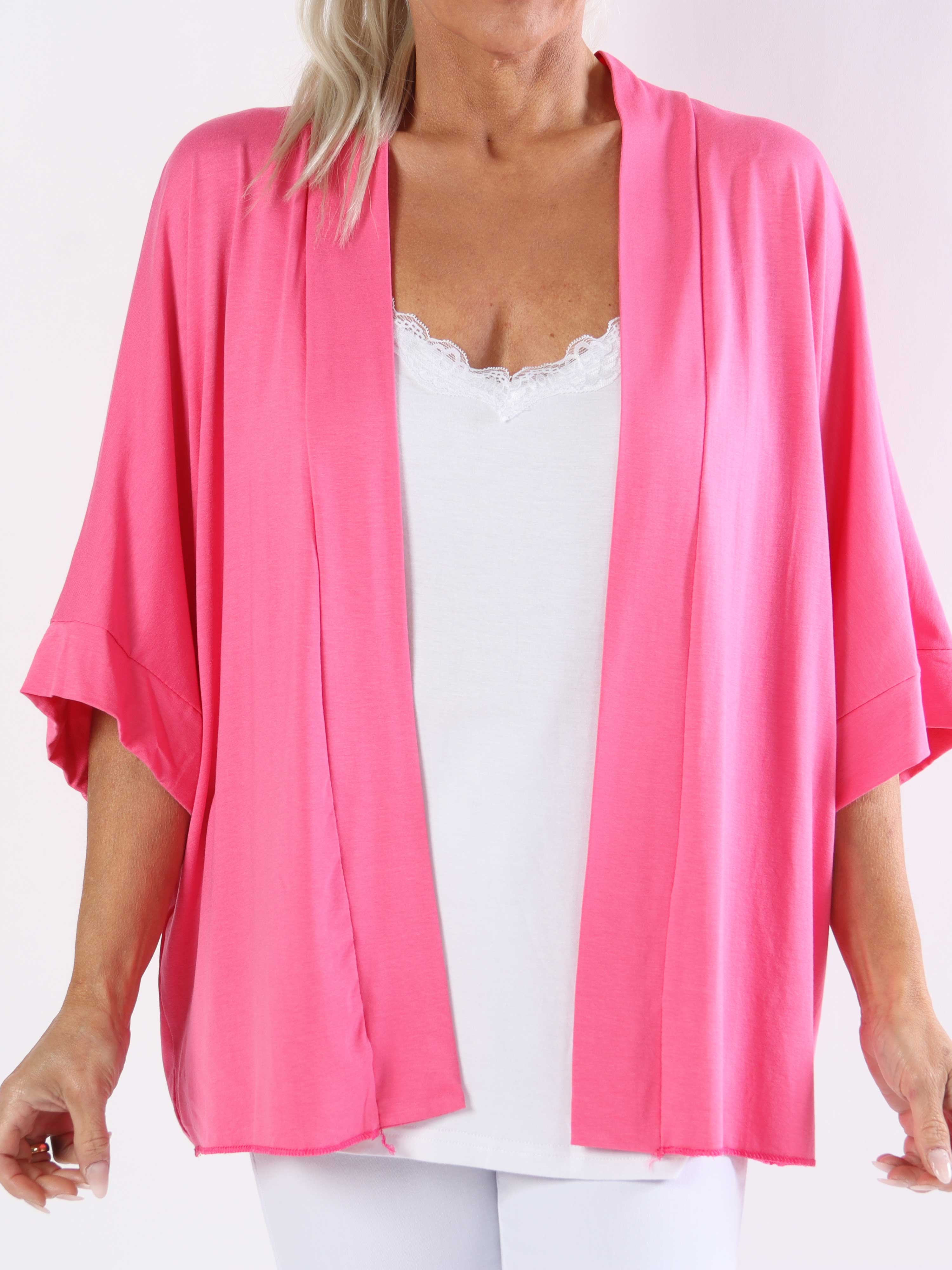 Mimi - Plus size ensfarvet cardigan i viskose