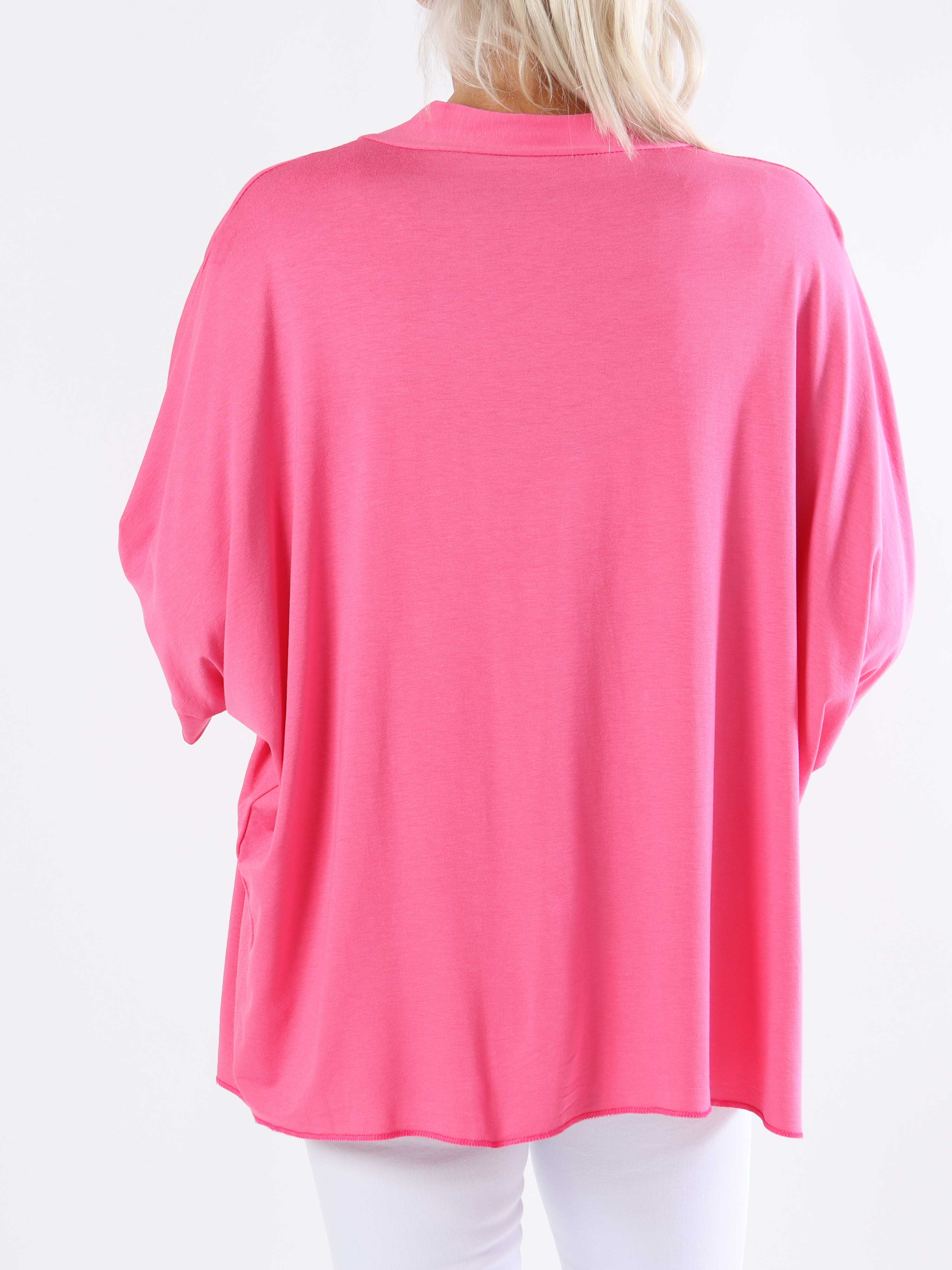 Mimi - Plus size ensfarvet cardigan i viskose