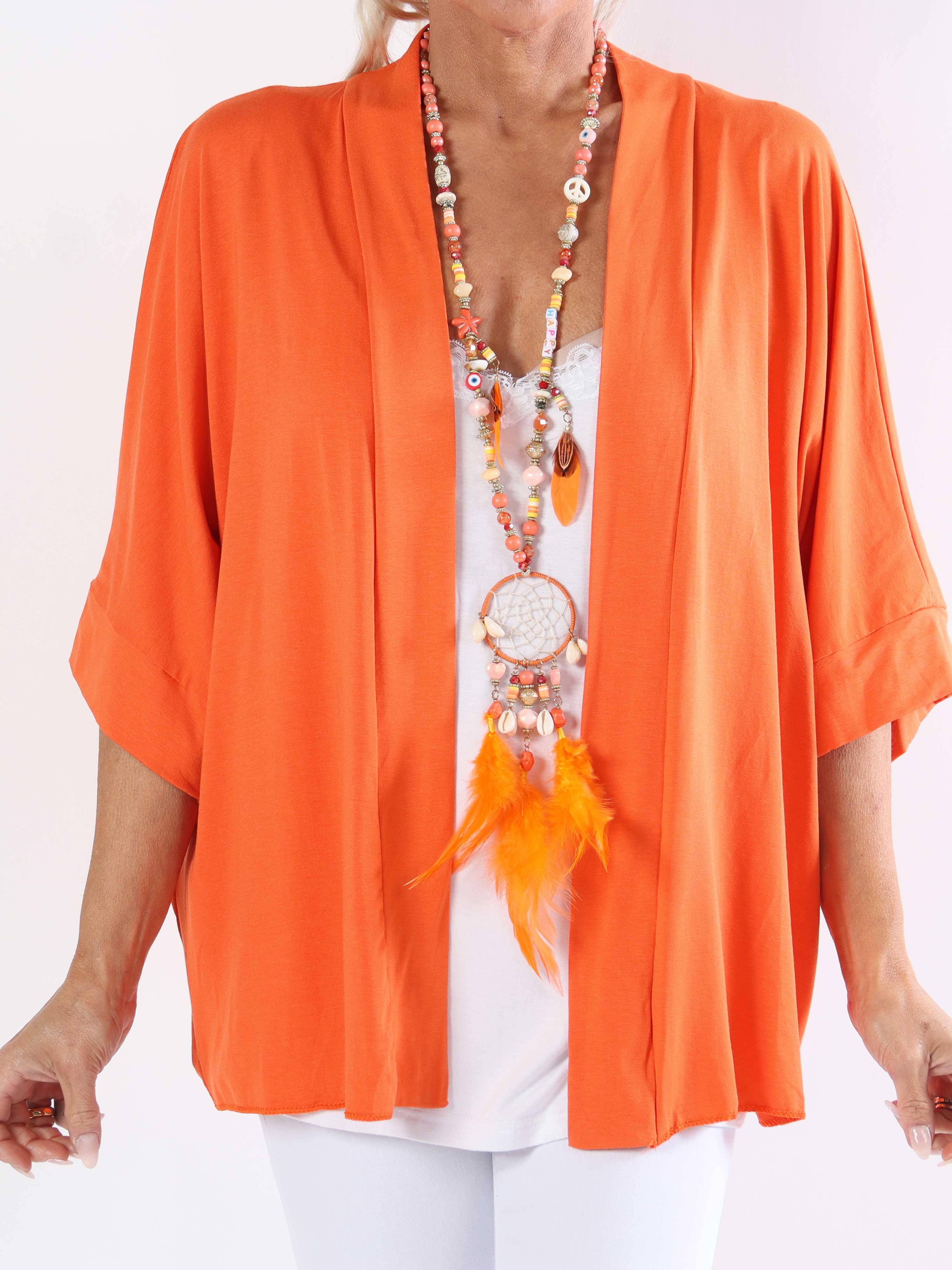 Mimi - Plus size ensfarvet cardigan i viskose