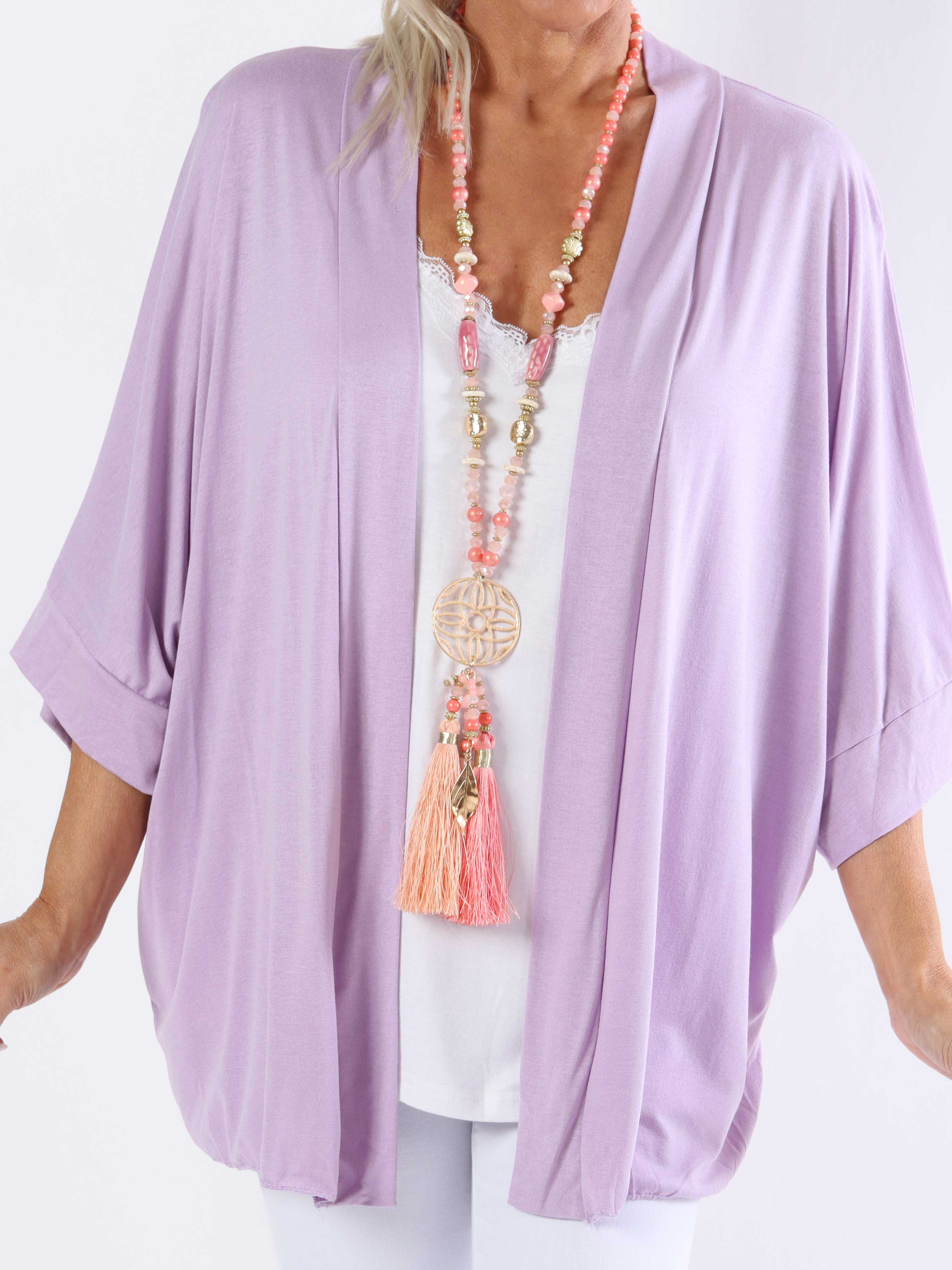 Mimi - Plus size ensfarvet cardigan i viskose