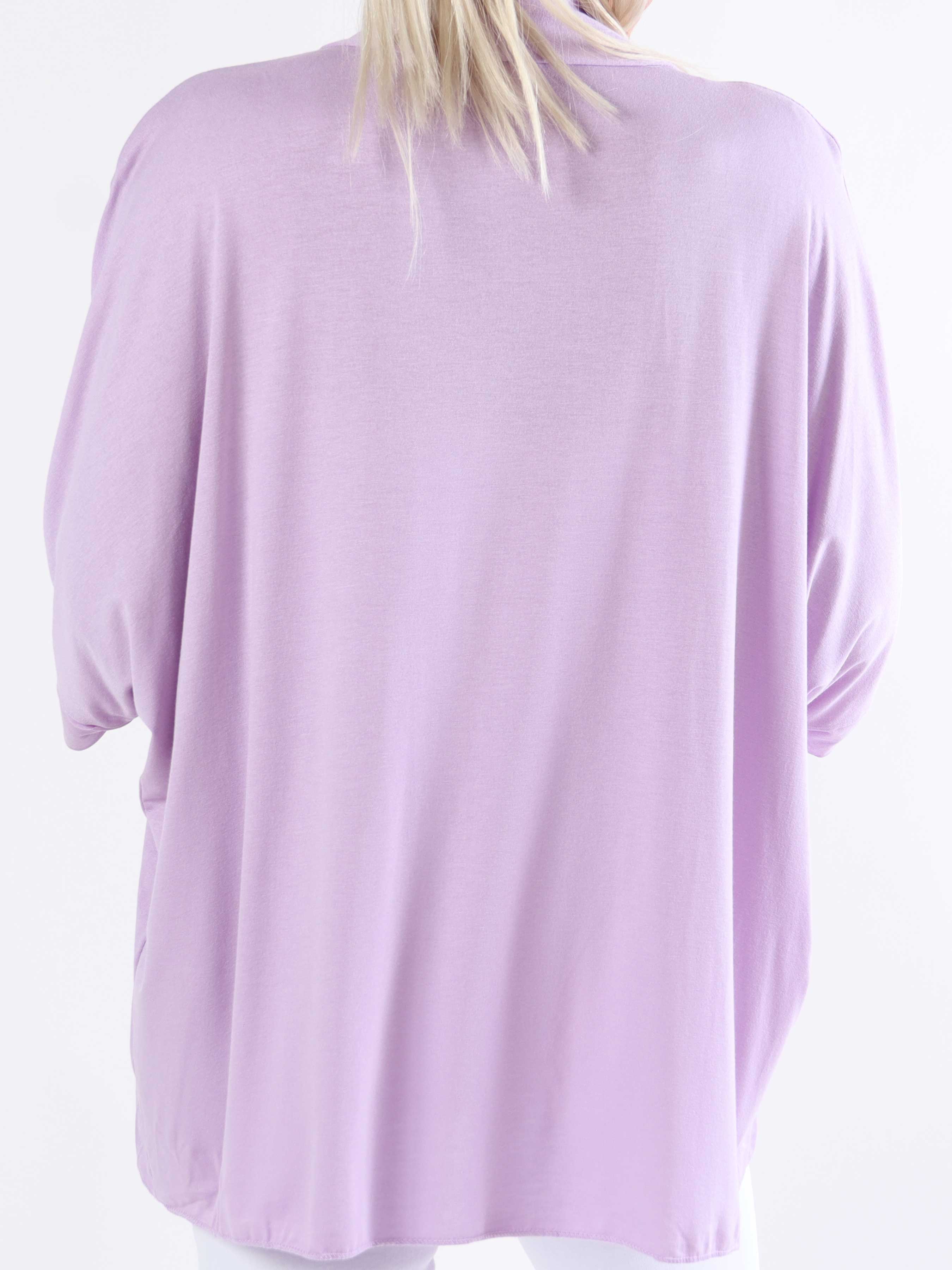 Mimi - Plus size ensfarvet cardigan i viskose