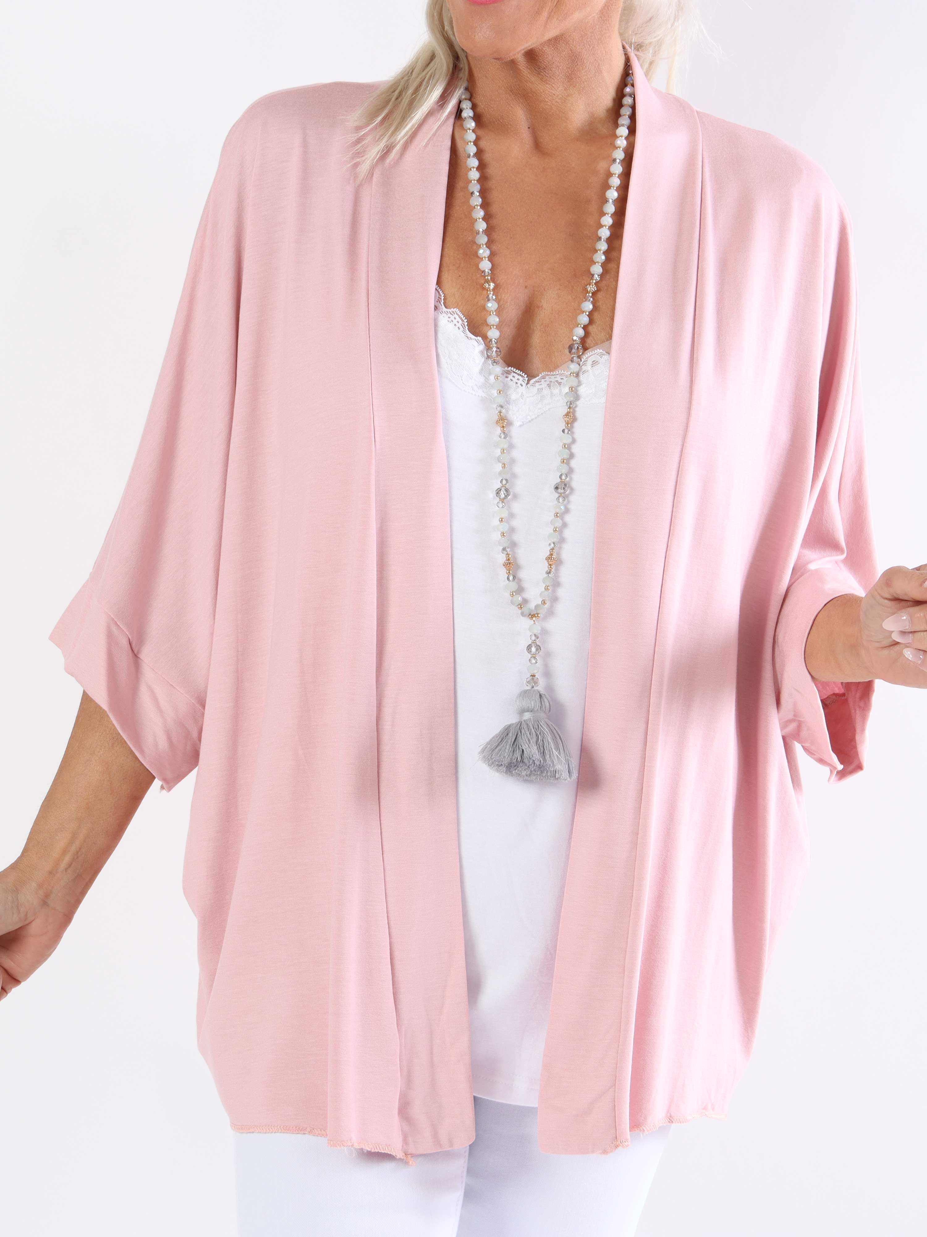 Mimi - Plus size ensfarvet cardigan i viskose