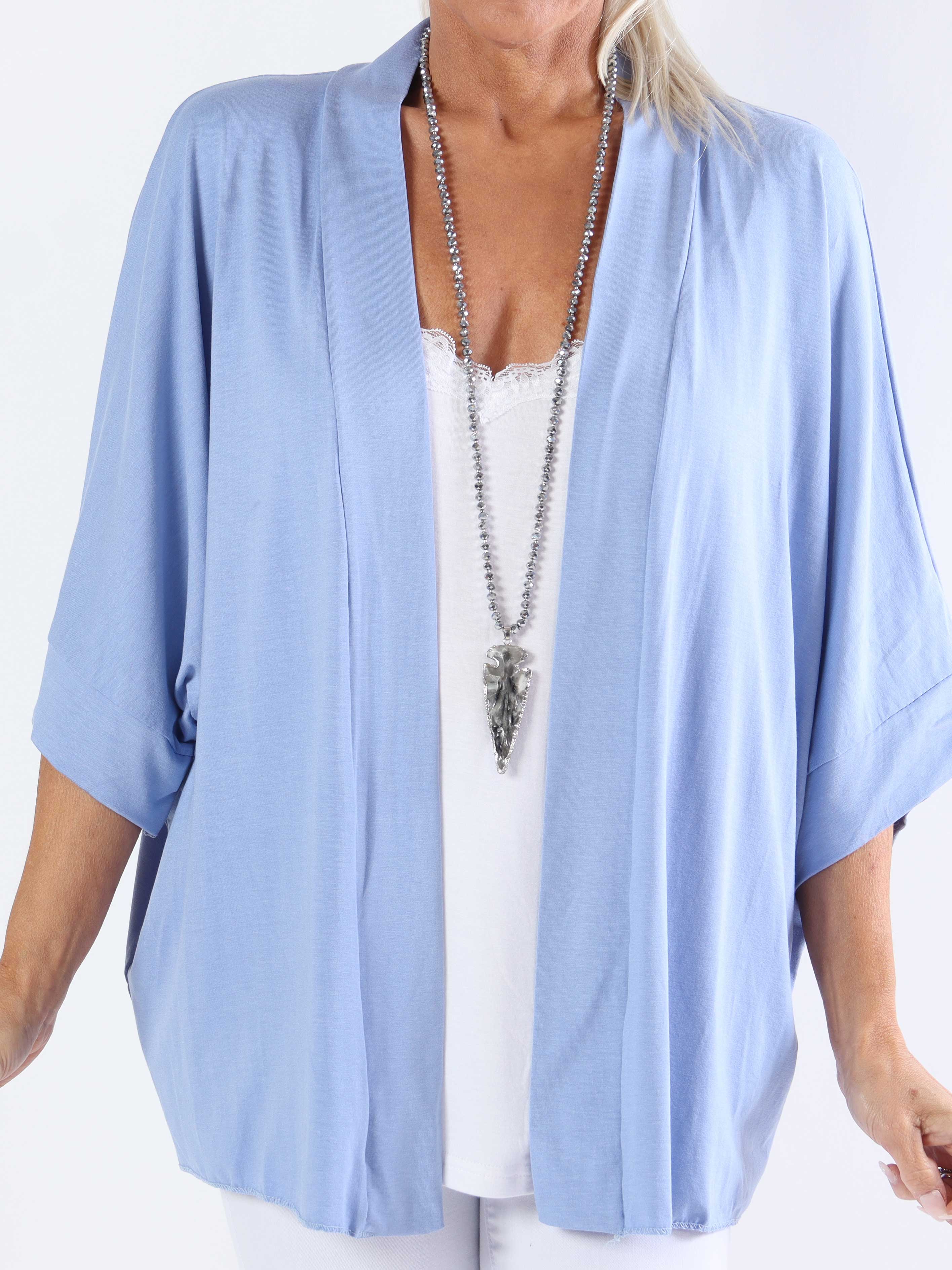 Mimi - Plus size ensfarvet cardigan i viskose