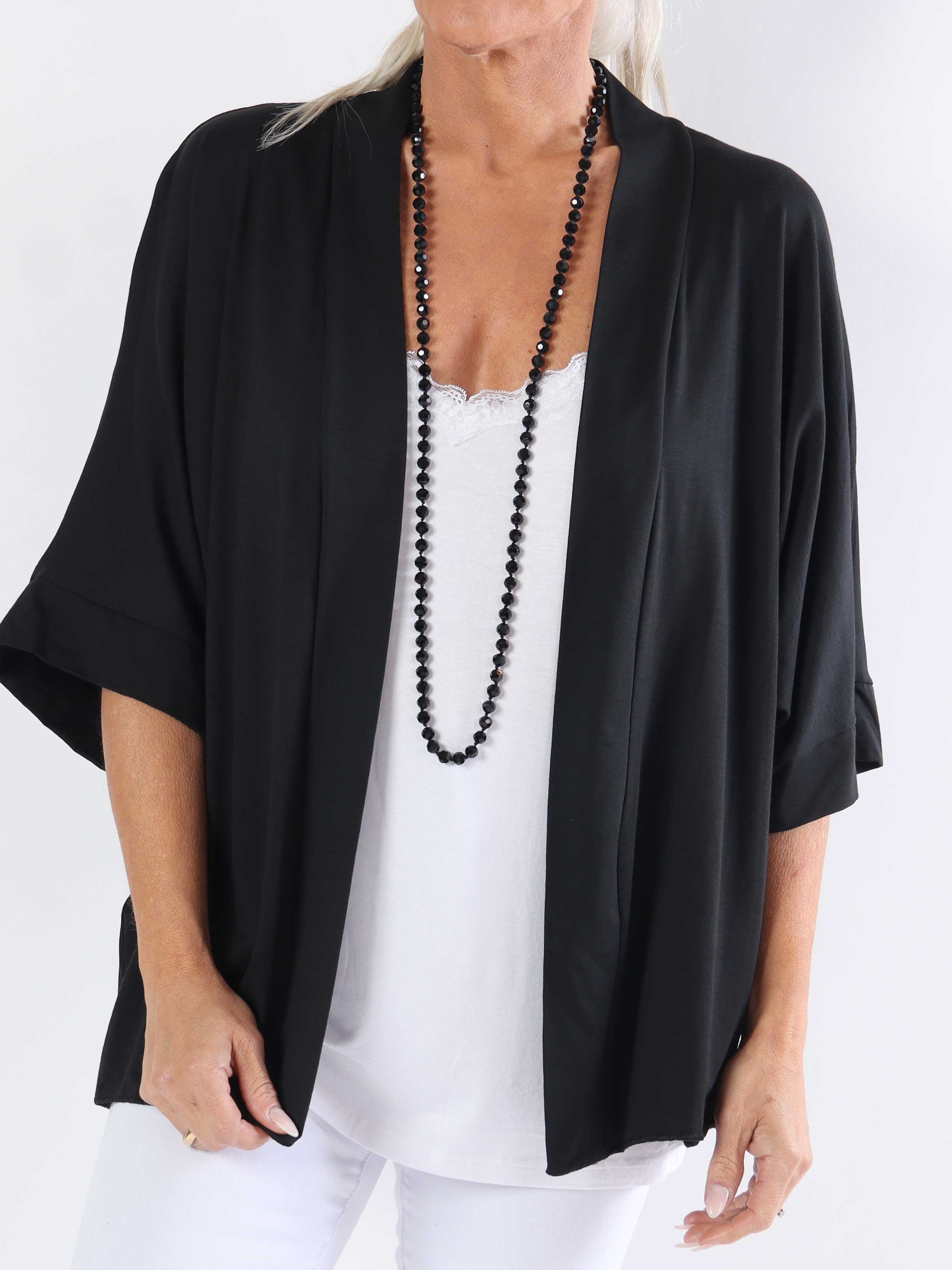 Mimi - Plus size ensfarvet cardigan i viskose