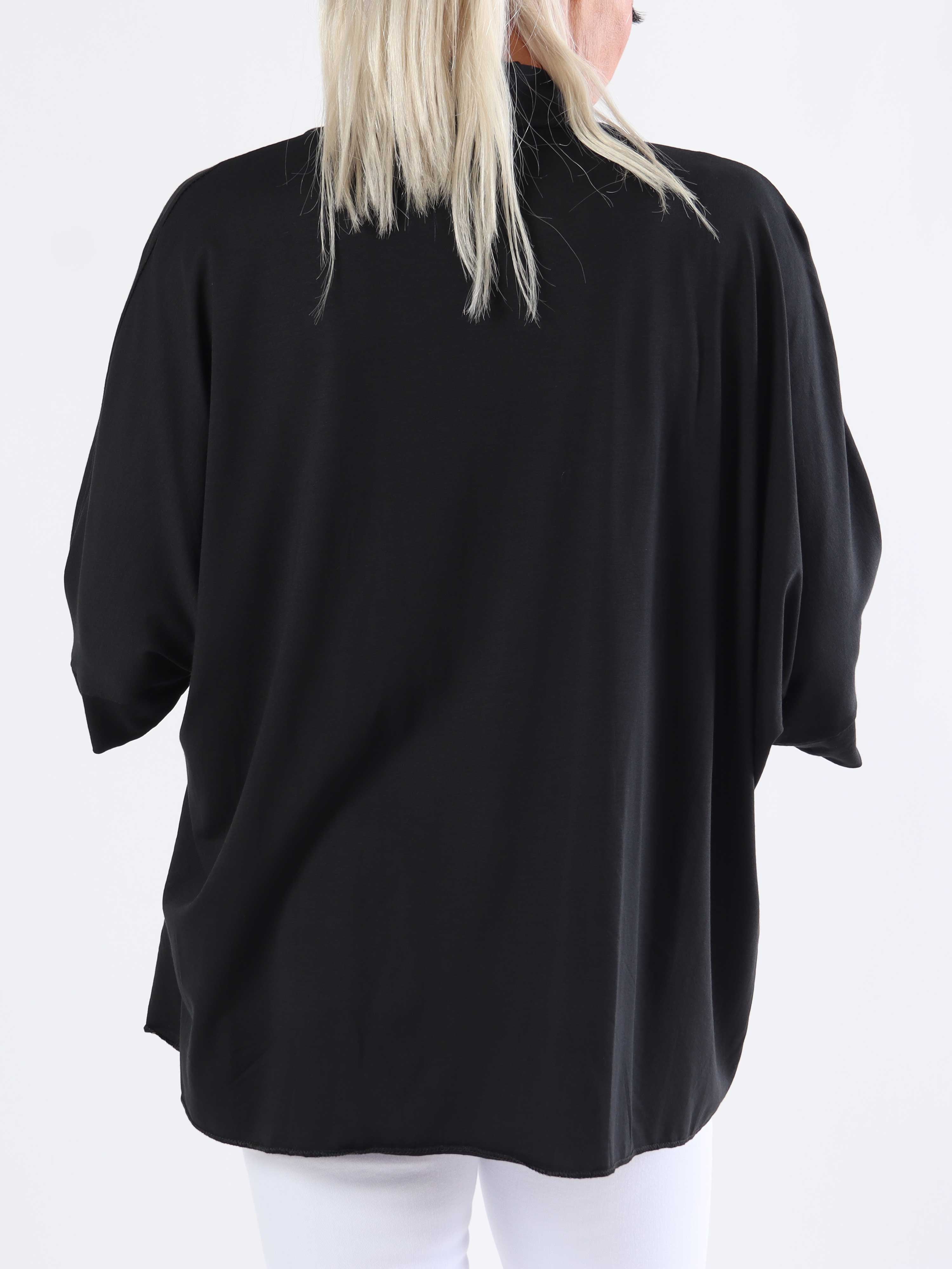 Mimi - Plus size ensfarvet cardigan i viskose