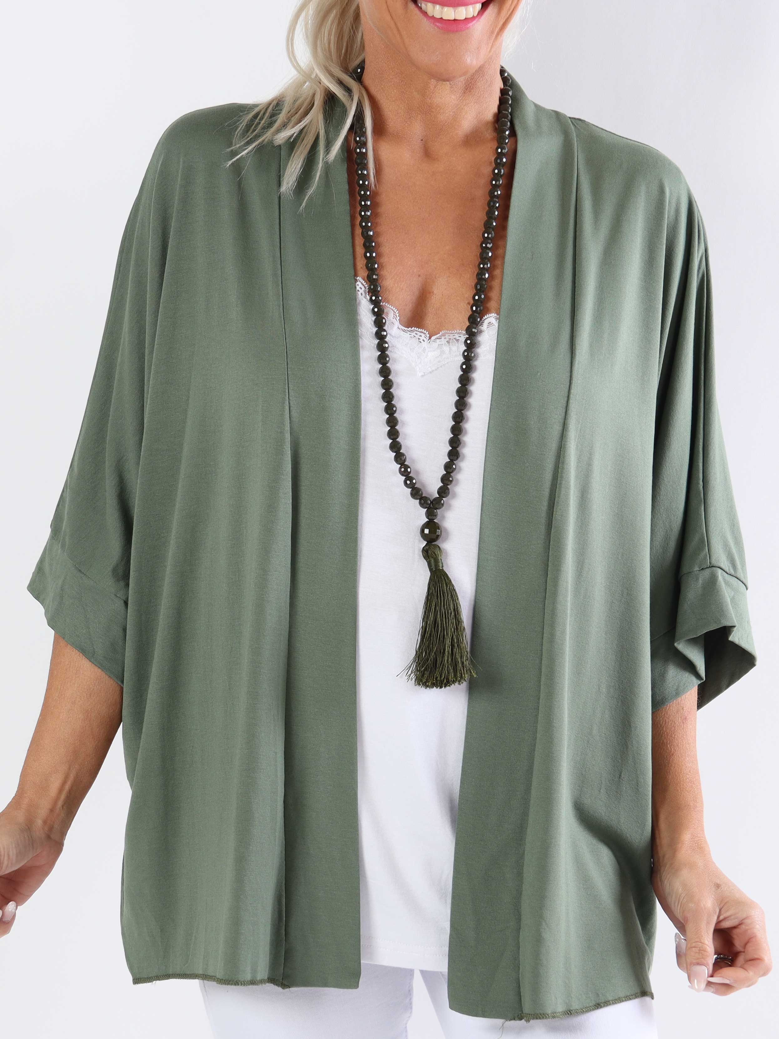 Mimi - Plus size ensfarvet cardigan i viskose